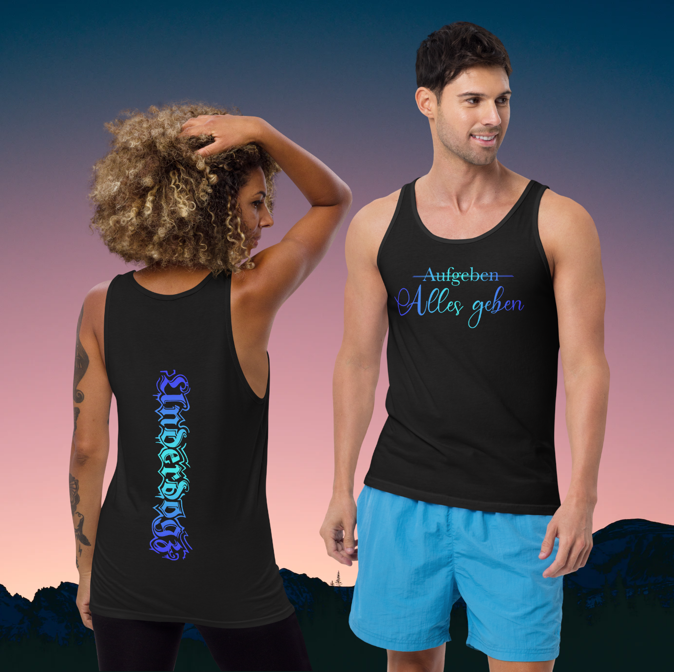 Unisex-Tank-Top ,Alles geben‘ Türkis