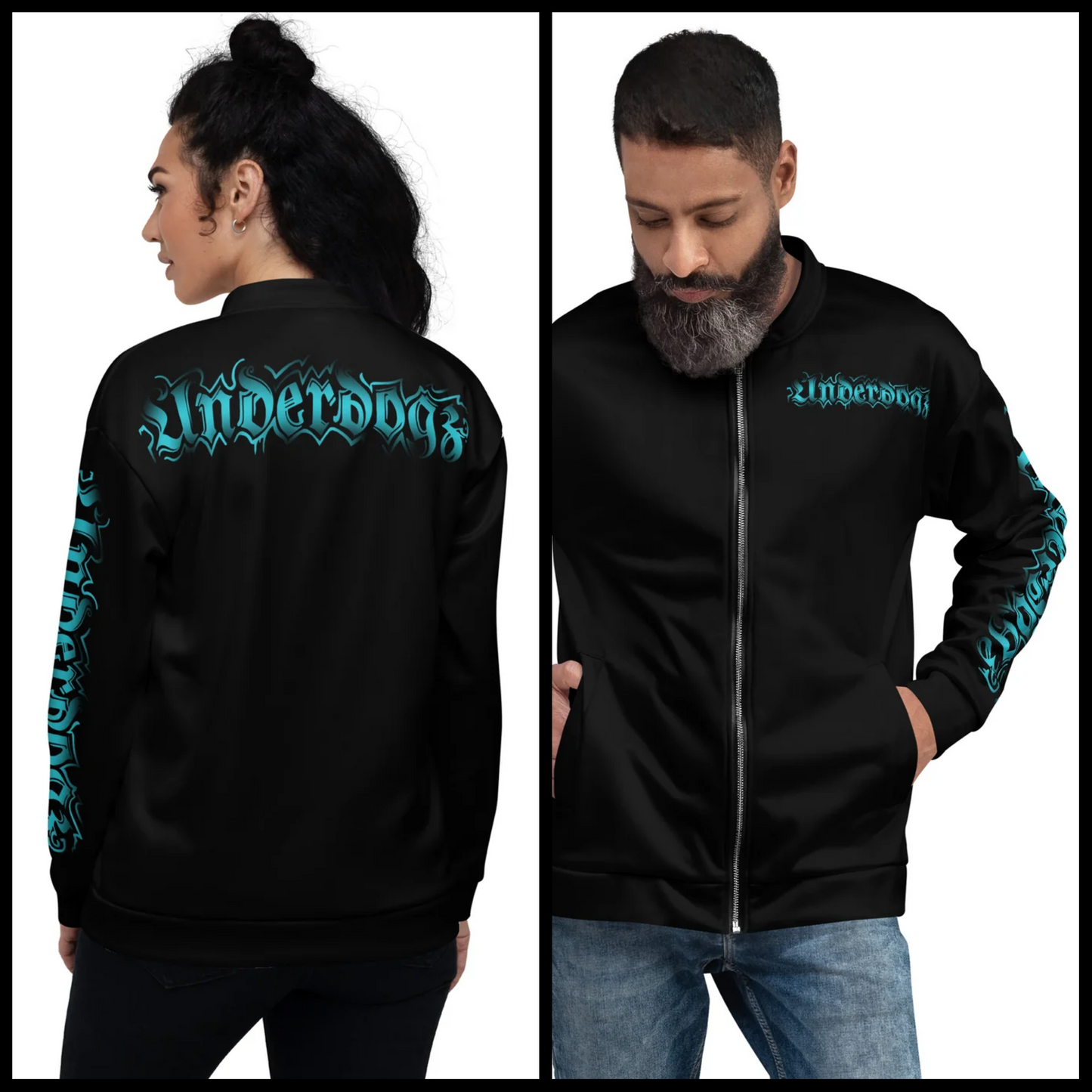 Trainingsjacke schwarz- Logo Türkis