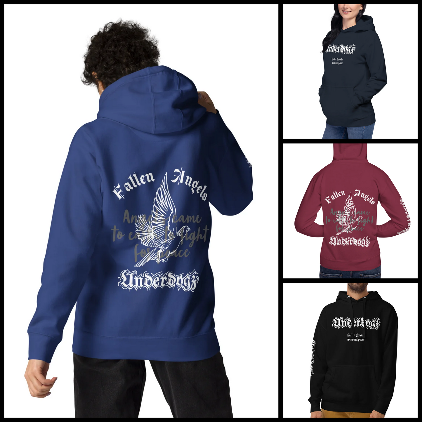 Kapuzenpullover „Fallen Angels“ Fight for peace-4 Farben
