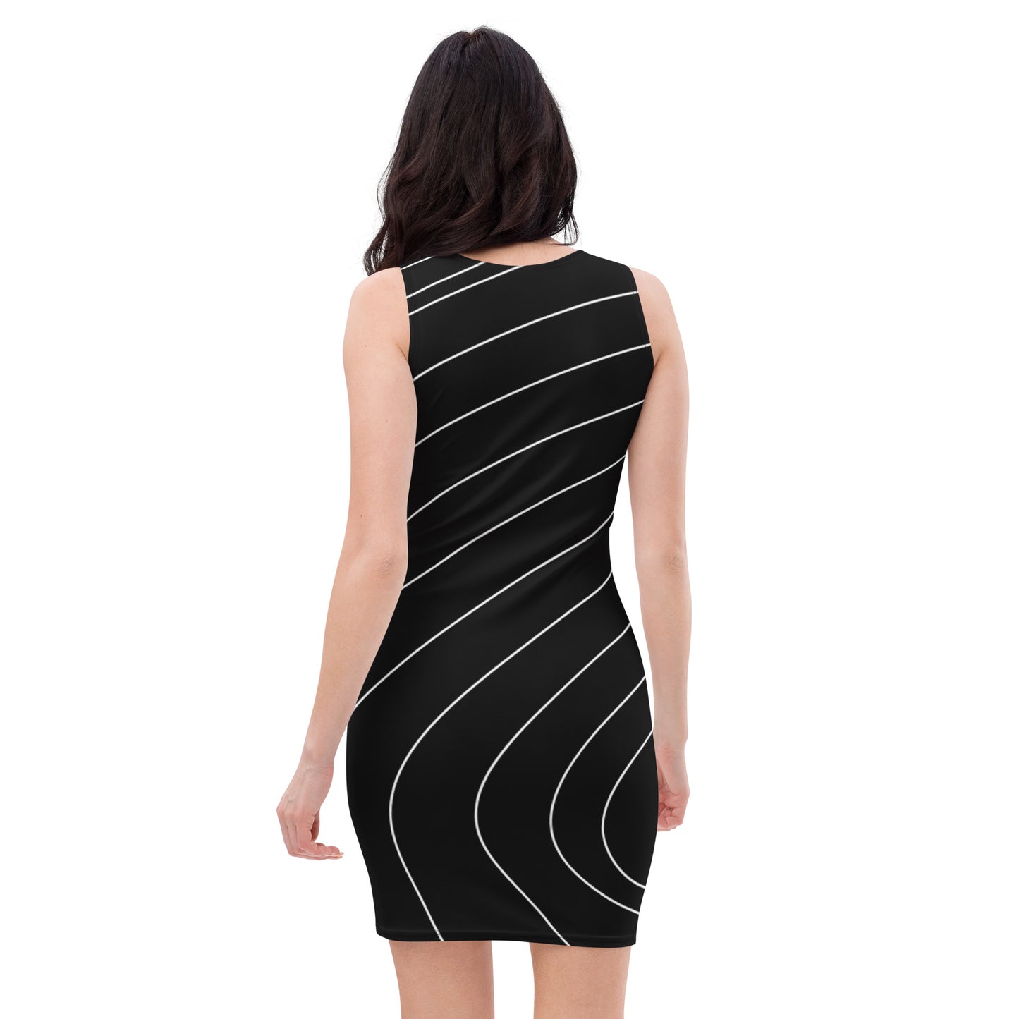 Enganliegendes Kleid Gold/Stripes