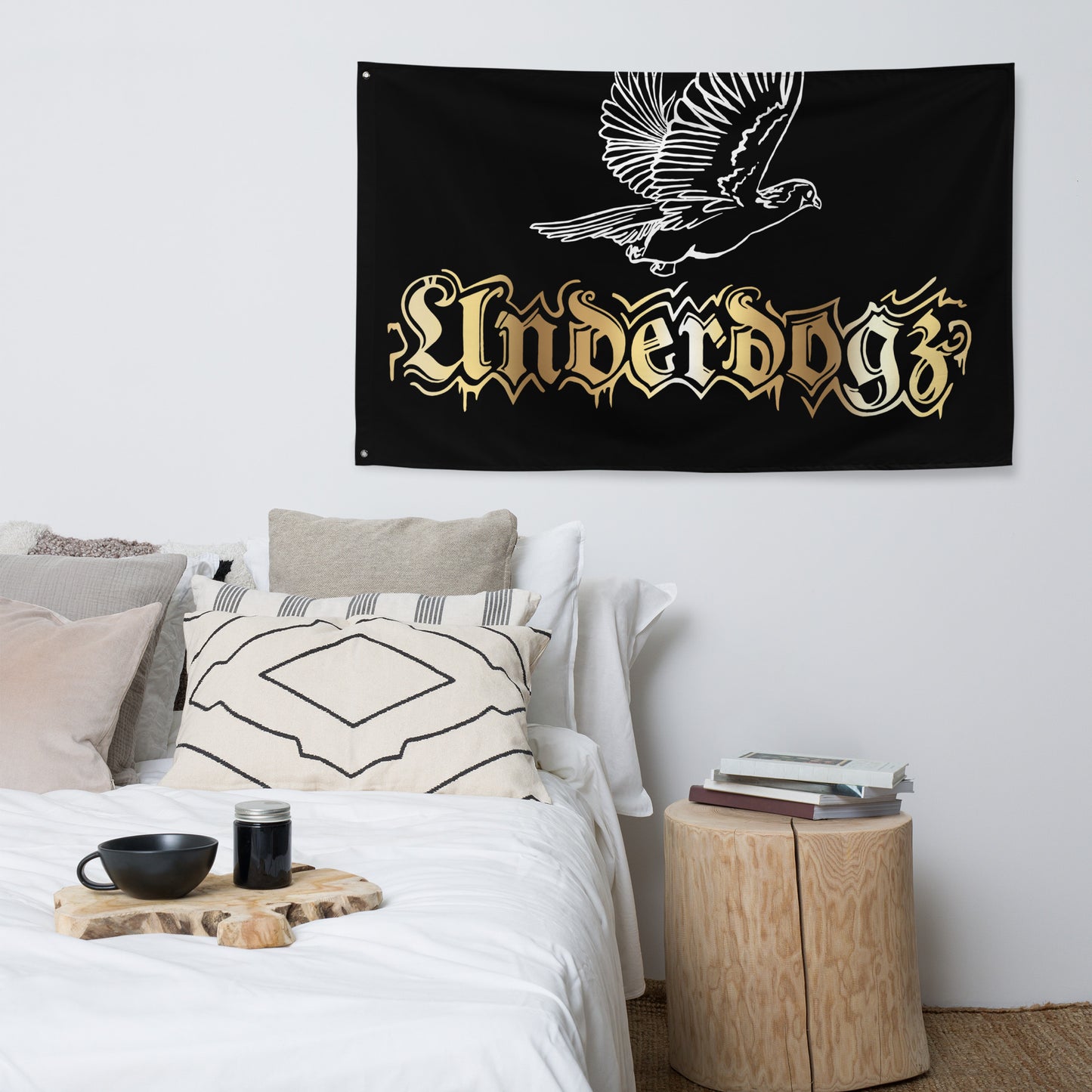 Fahne Gold Friedenstaube