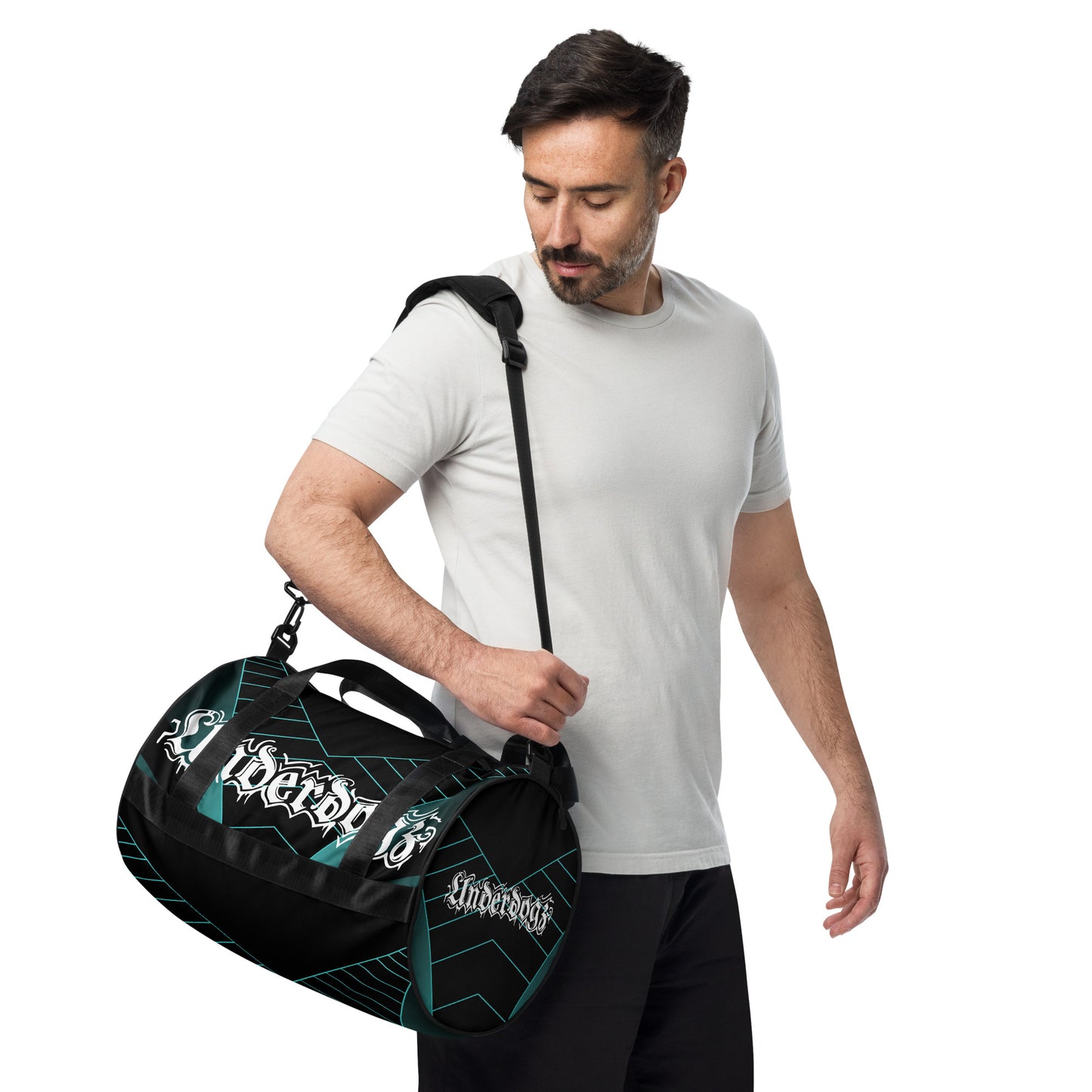 Sporttasche mit Logo und geometrischem Muster
