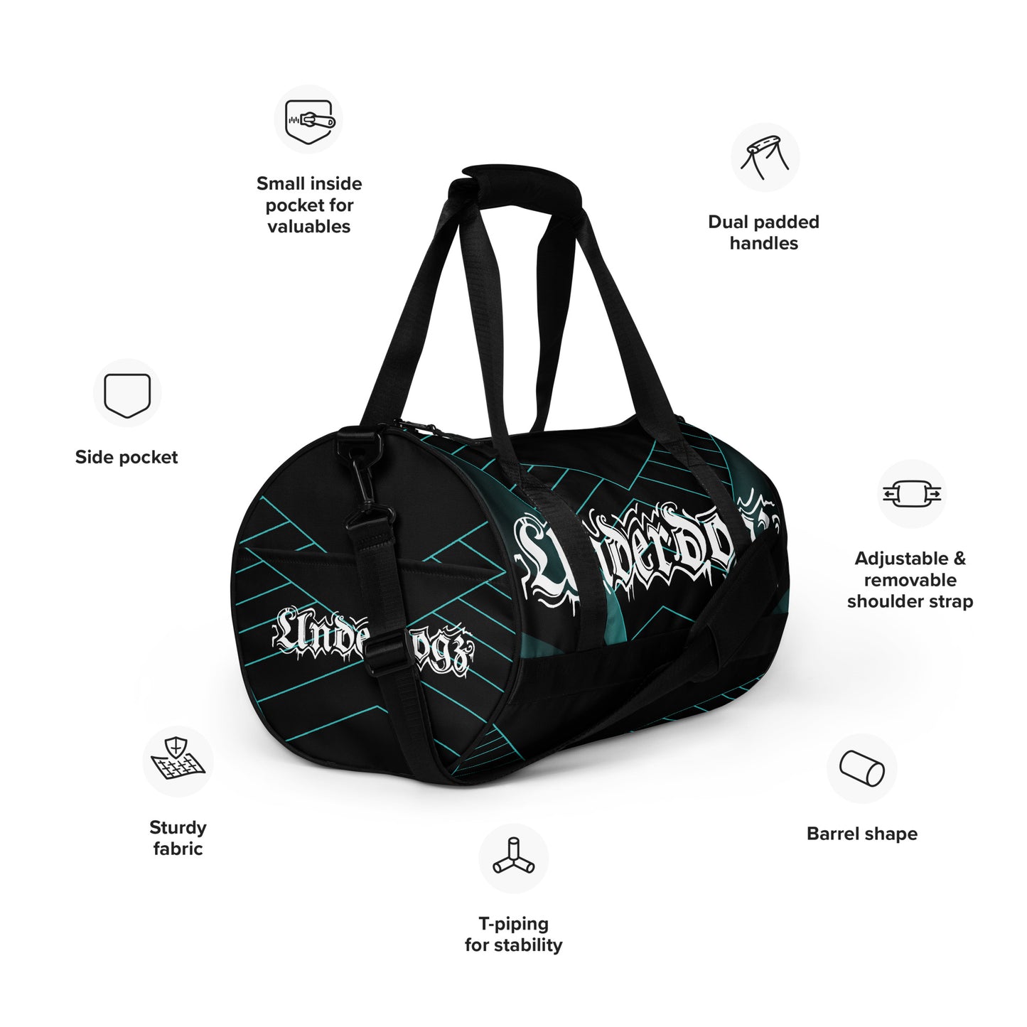 Sporttasche mit Logo und geometrischem Muster