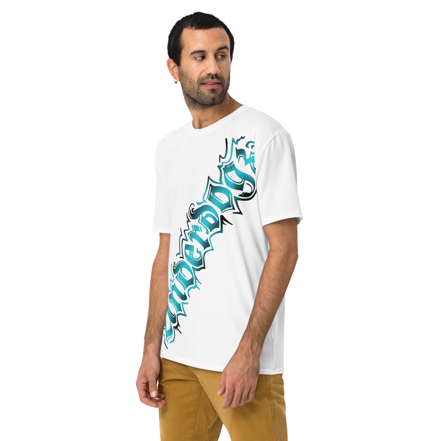 Allover Herren Logo-T-Shirt Türkis (weiß)