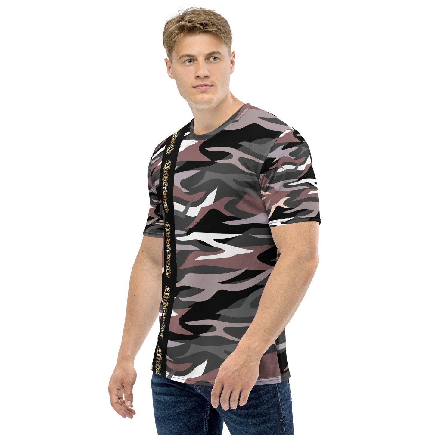 Herren-T-Shirt Camo Braun Gold