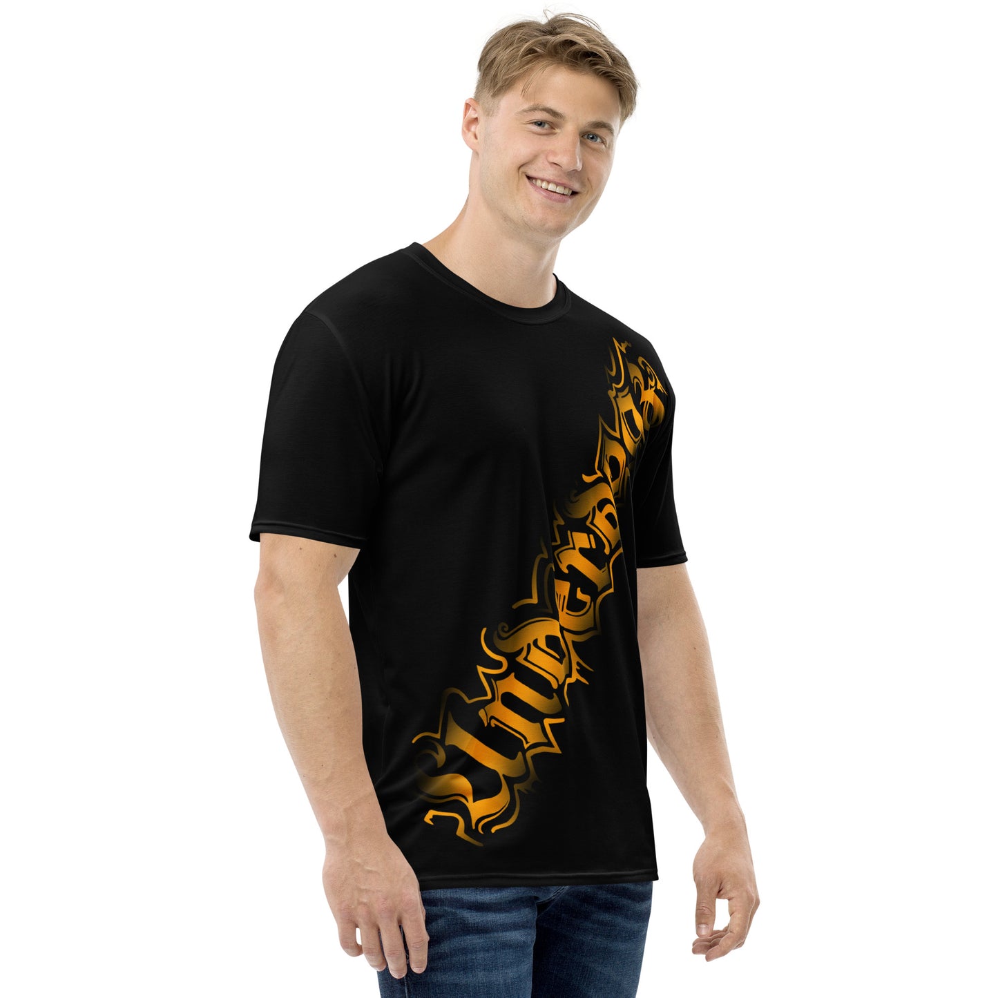 Allover Herren Logo-Shirt Orange