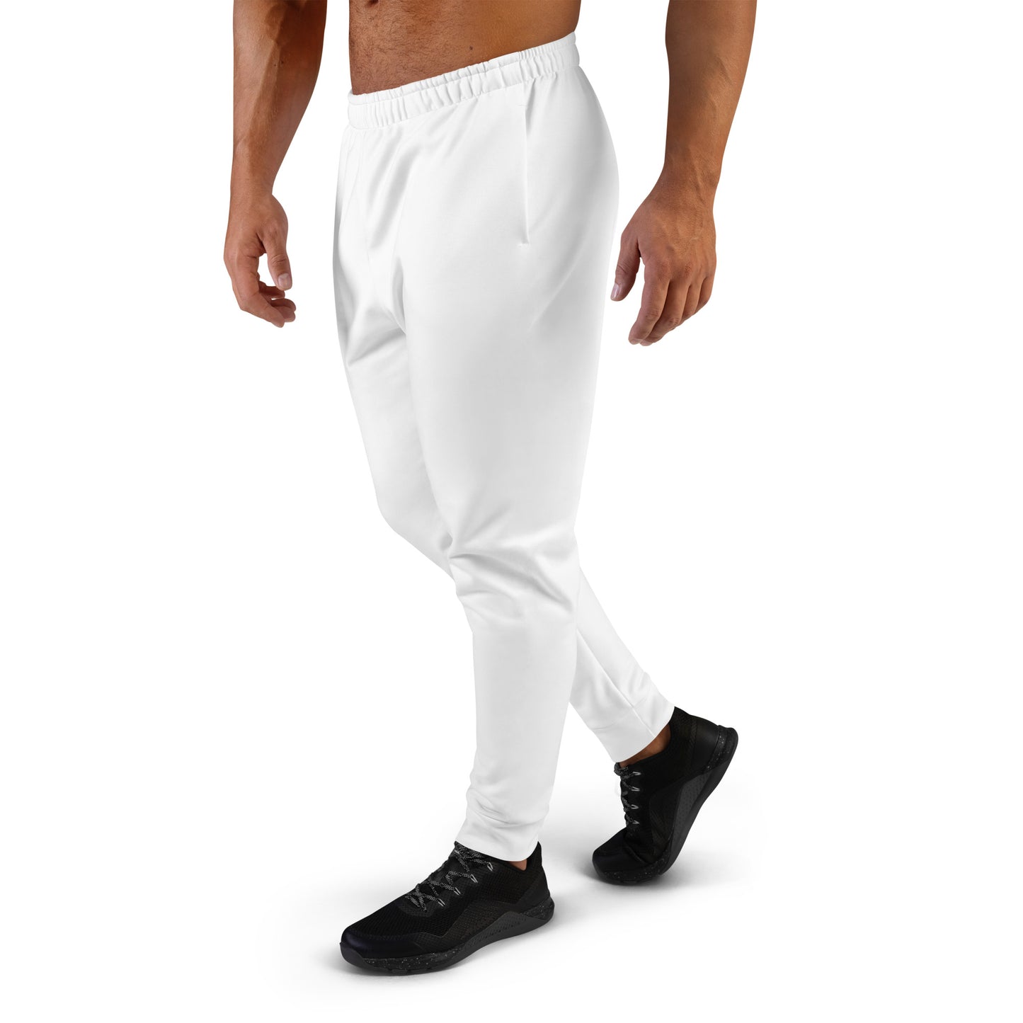Herren-Jogginghose weiß- Logo Türkis