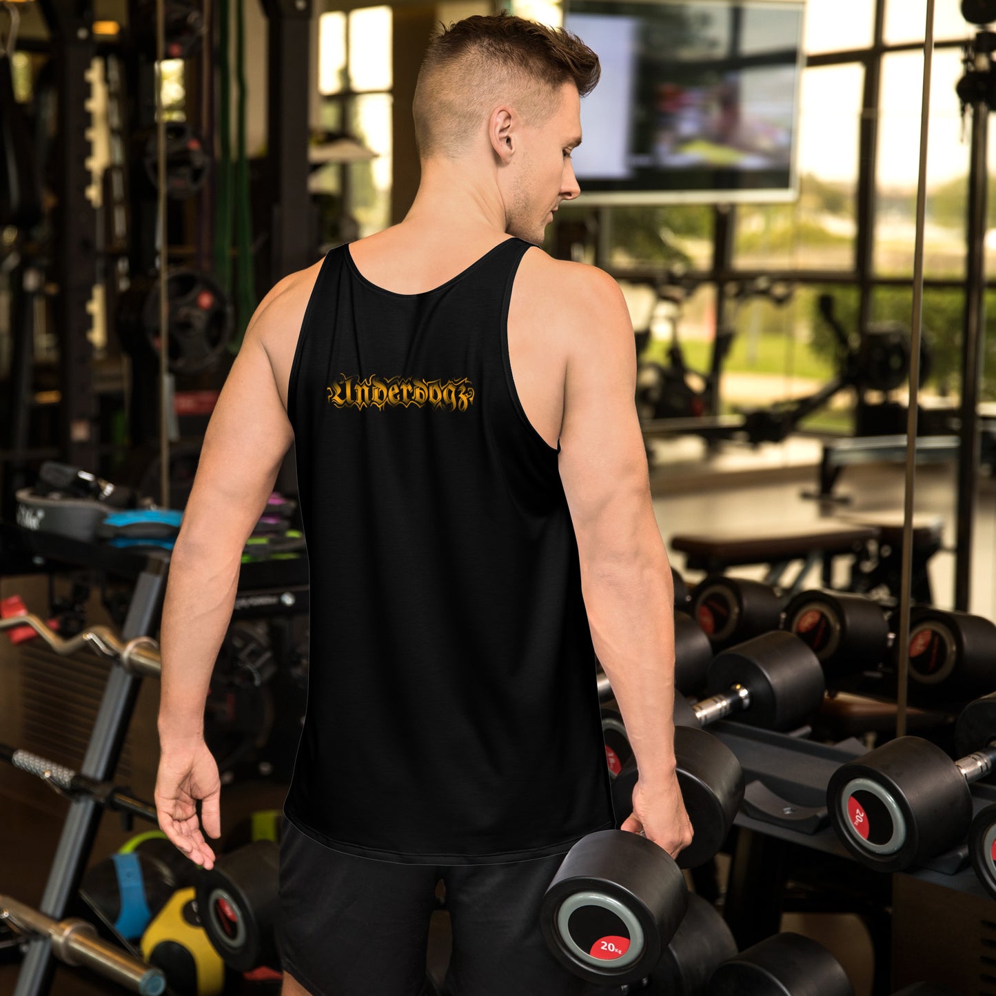 Herren Tank-Top schwarz- Logo Orange