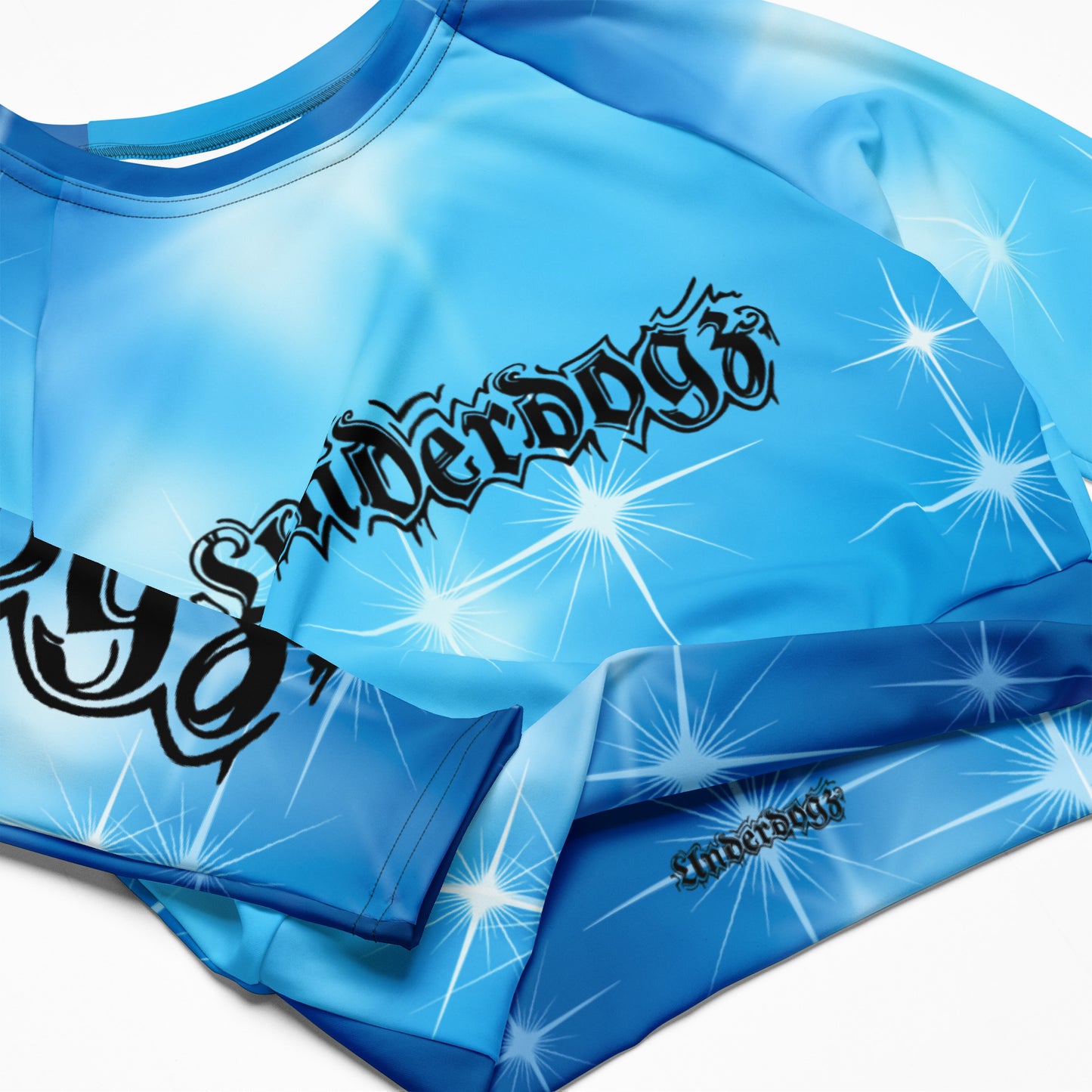 Recyceltes Langarm Crop Top Stars-Design