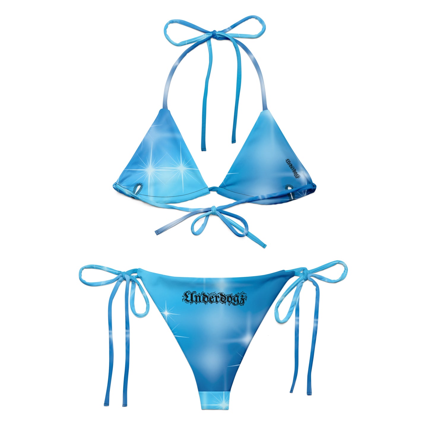Recycelter Schnürbikini mit Stars-Design