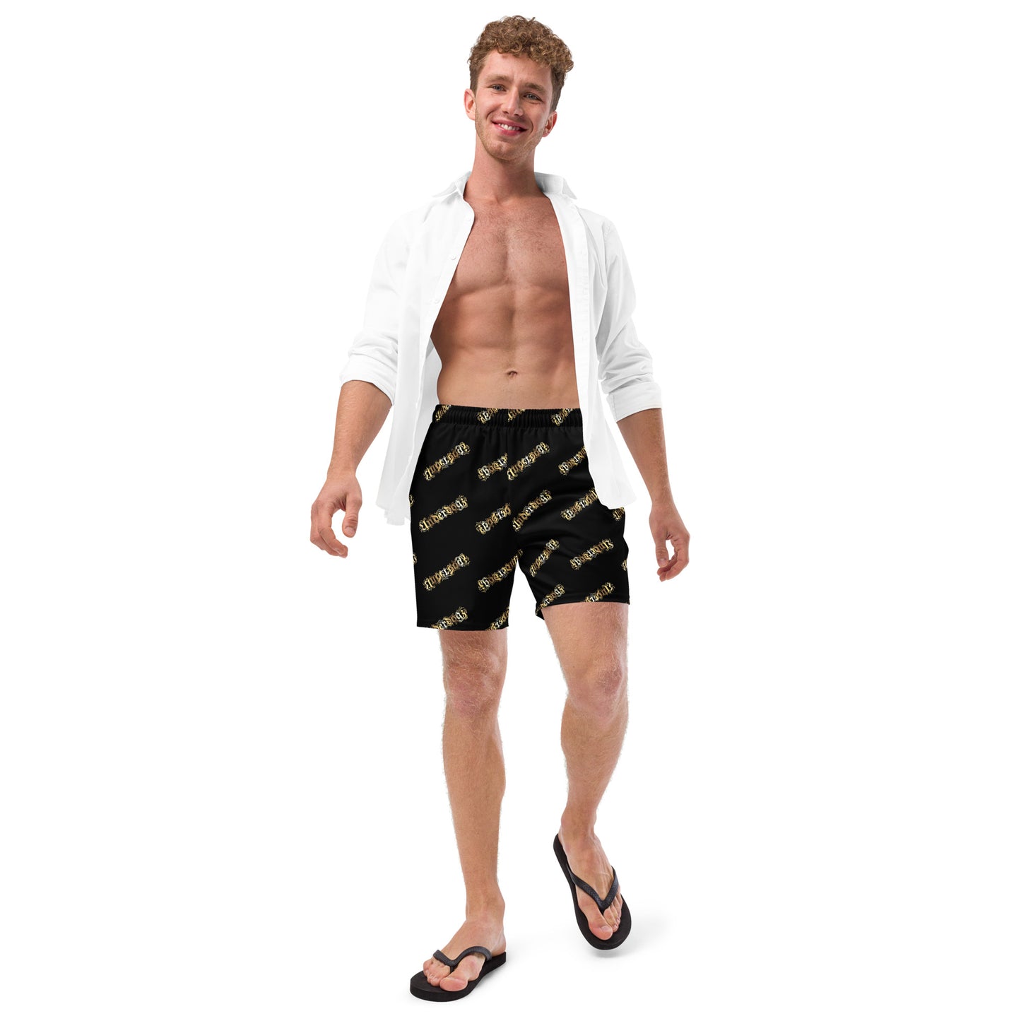 Herren-Badehose mit Innentasche Allover Gold