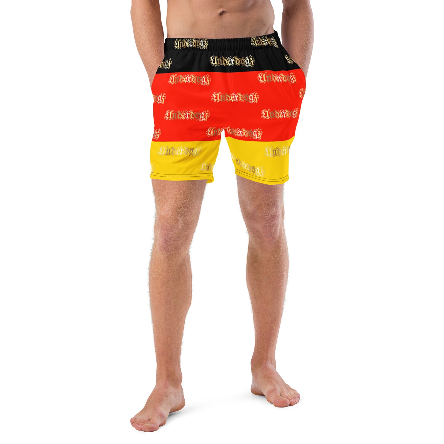 Herren-Badehose mit Innentasche ,Deutschland‘ Gold