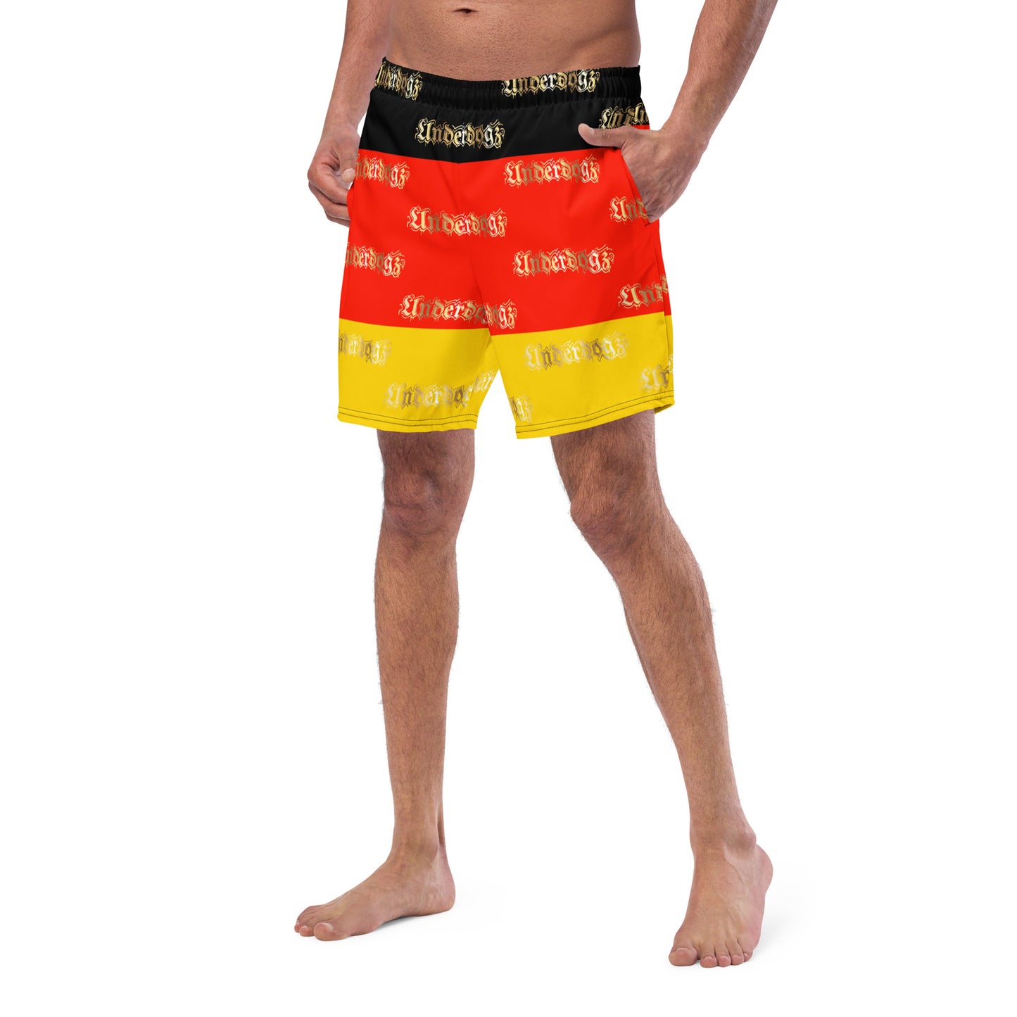 Herren-Badehose mit Innentasche ,Deutschland‘ Gold