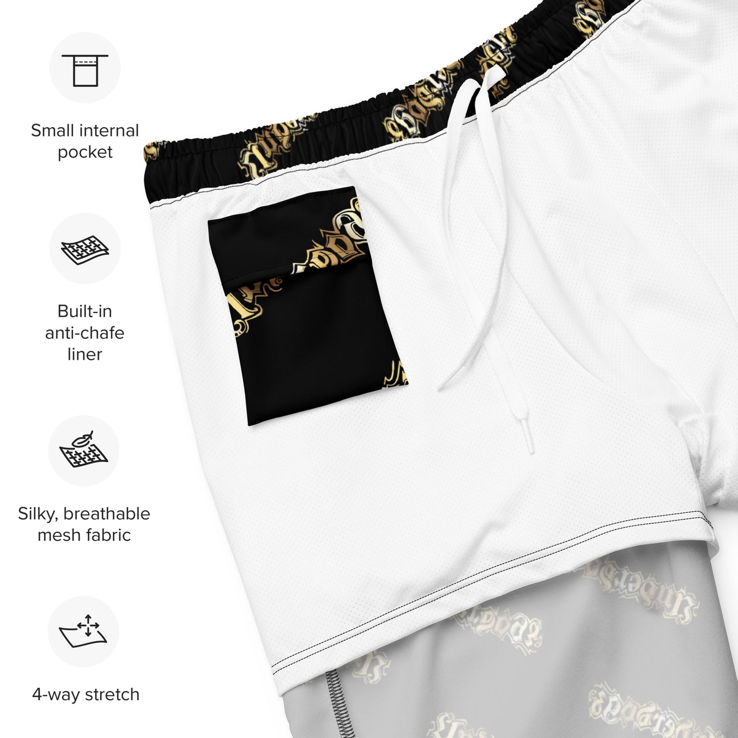 Herren-Badehose mit Innentasche Allover Gold