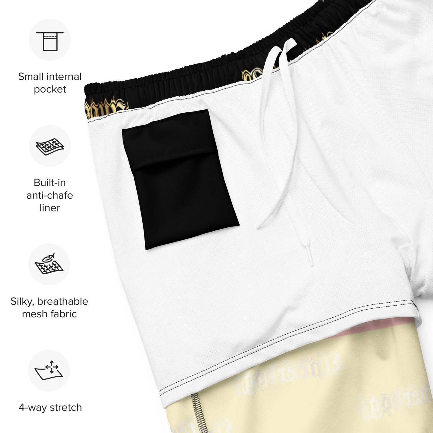 Herren-Badehose mit Innentasche ,Deutschland‘ Gold