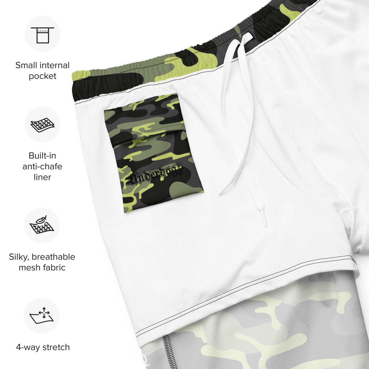 Herren-Badehose mit Innentasche Camouflage