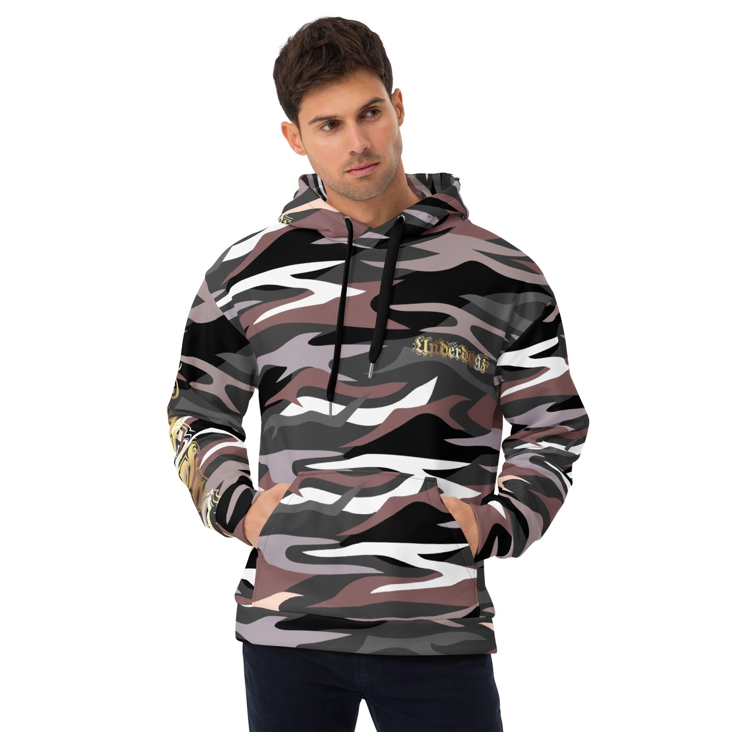 Kapuzenpullover Camo Braun Gold