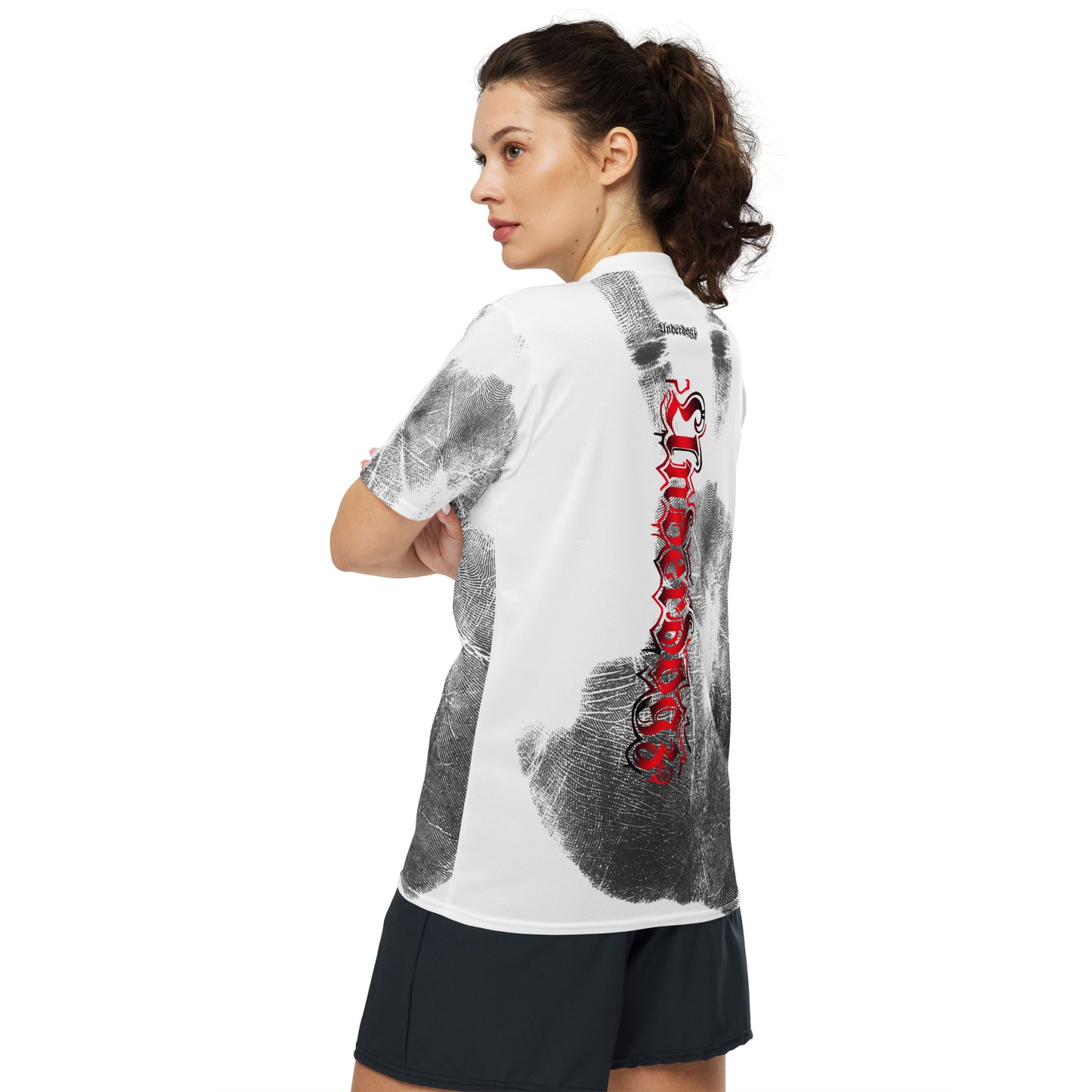 Recyceltes Unisex-Trikot Handabdruck rot