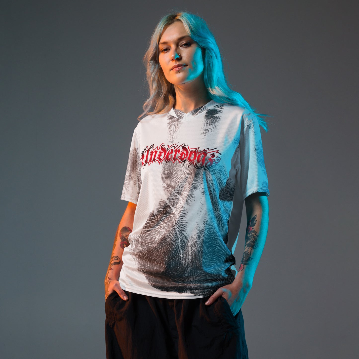 Recyceltes Unisex-Trikot Handabdruck rot