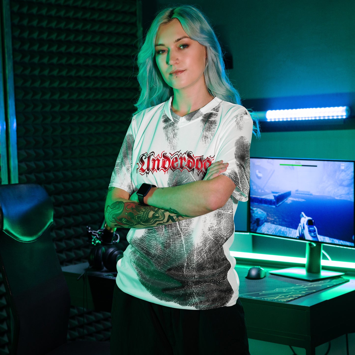 Recyceltes Unisex-Trikot Handabdruck rot