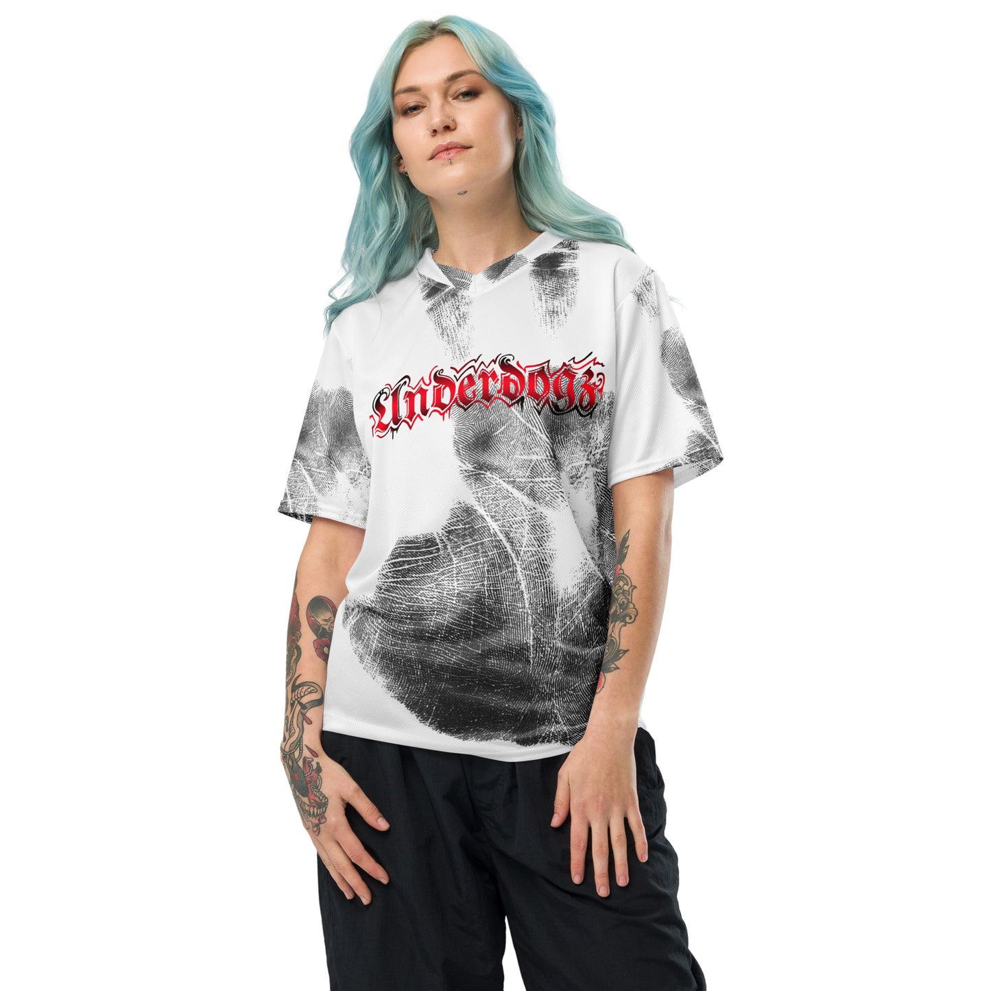 Recyceltes Unisex-Trikot Handabdruck rot