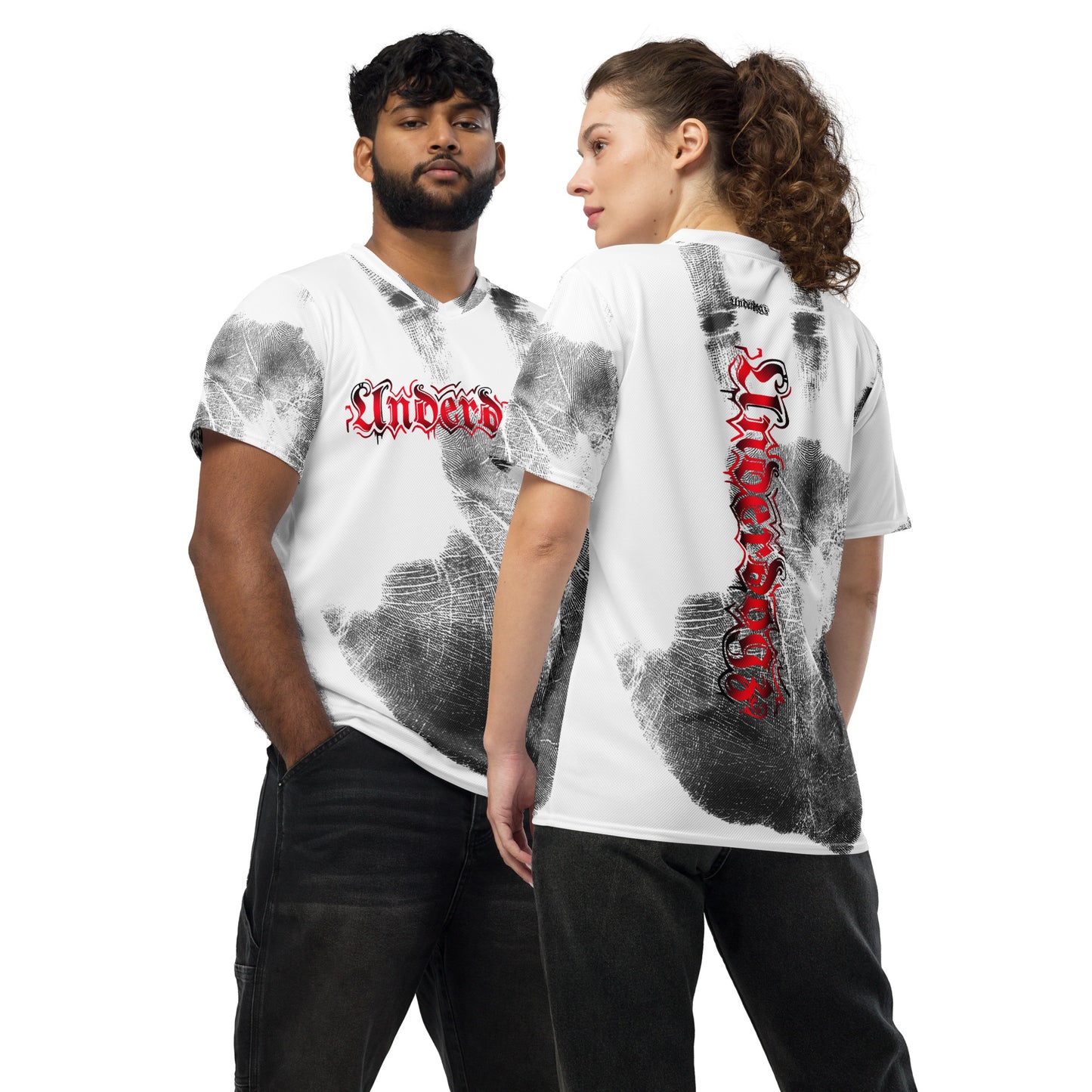 Recyceltes Unisex-Trikot Handabdruck rot