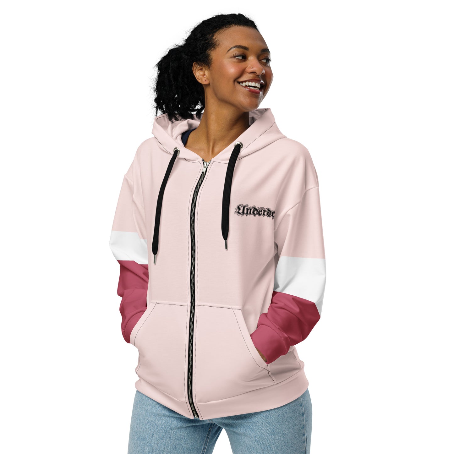 Damen Sweatjacke Rosa mit Mini-Logo