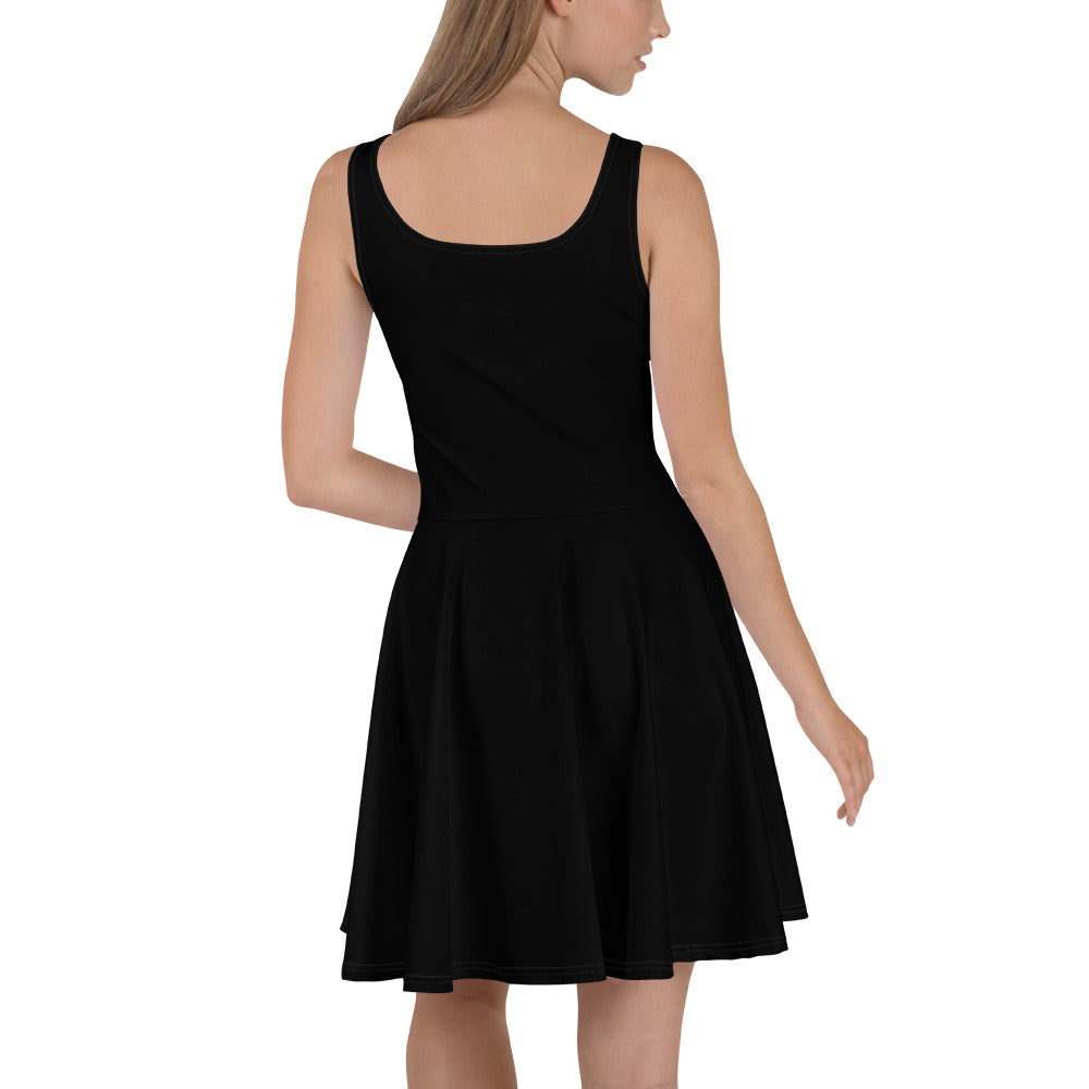 Skater-Kleid schwarz mit pinkem Logoprint