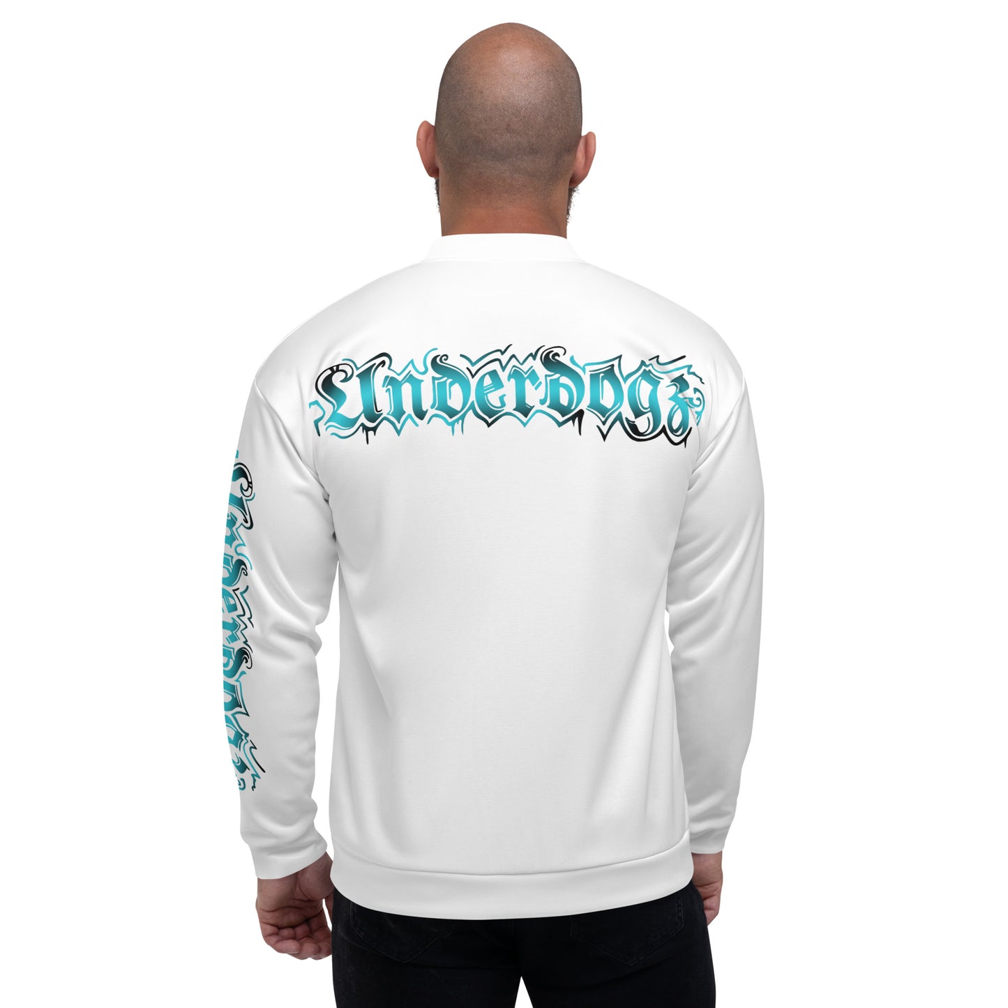 Trainingsjacke weiß- Logo Türkis