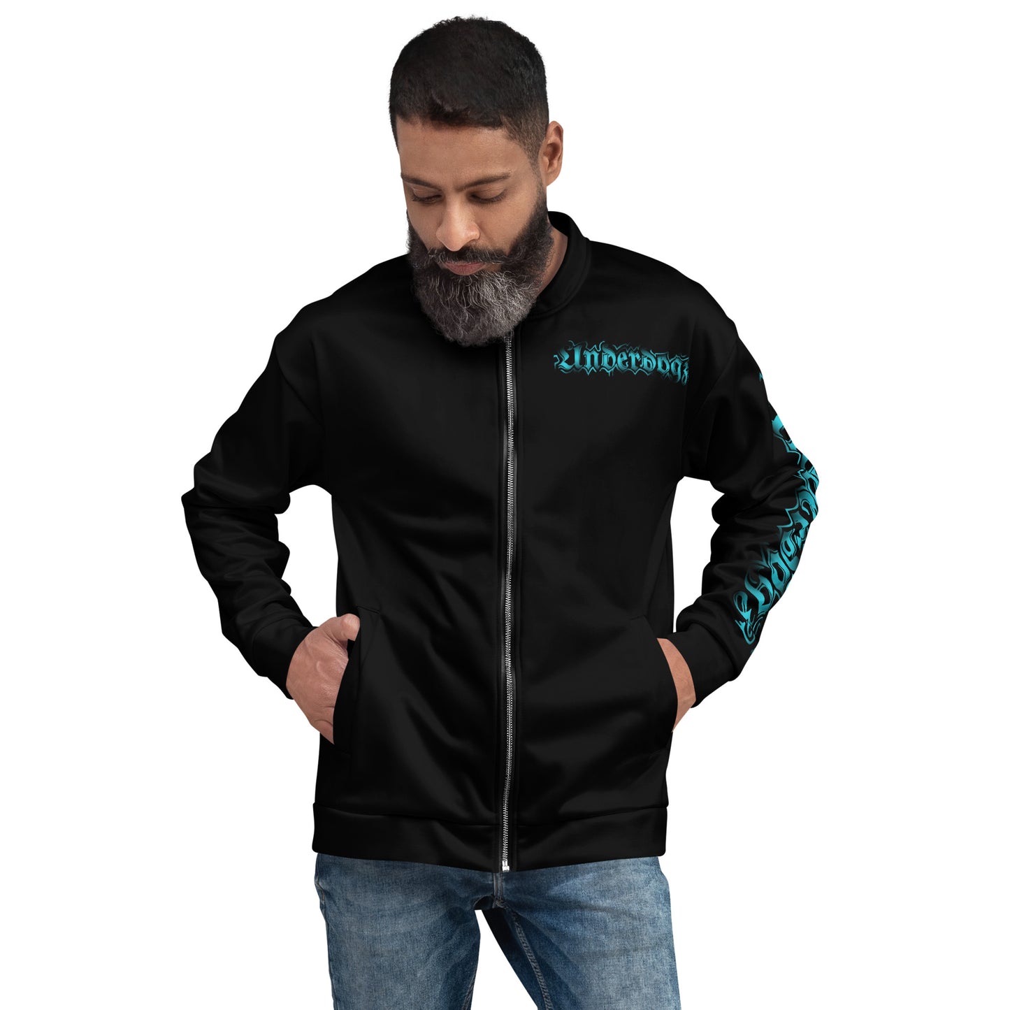 Trainingsjacke schwarz- Logo Türkis