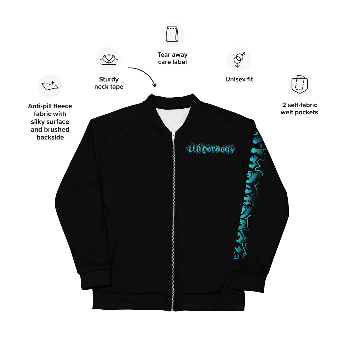 Trainingsjacke schwarz- Logo Türkis