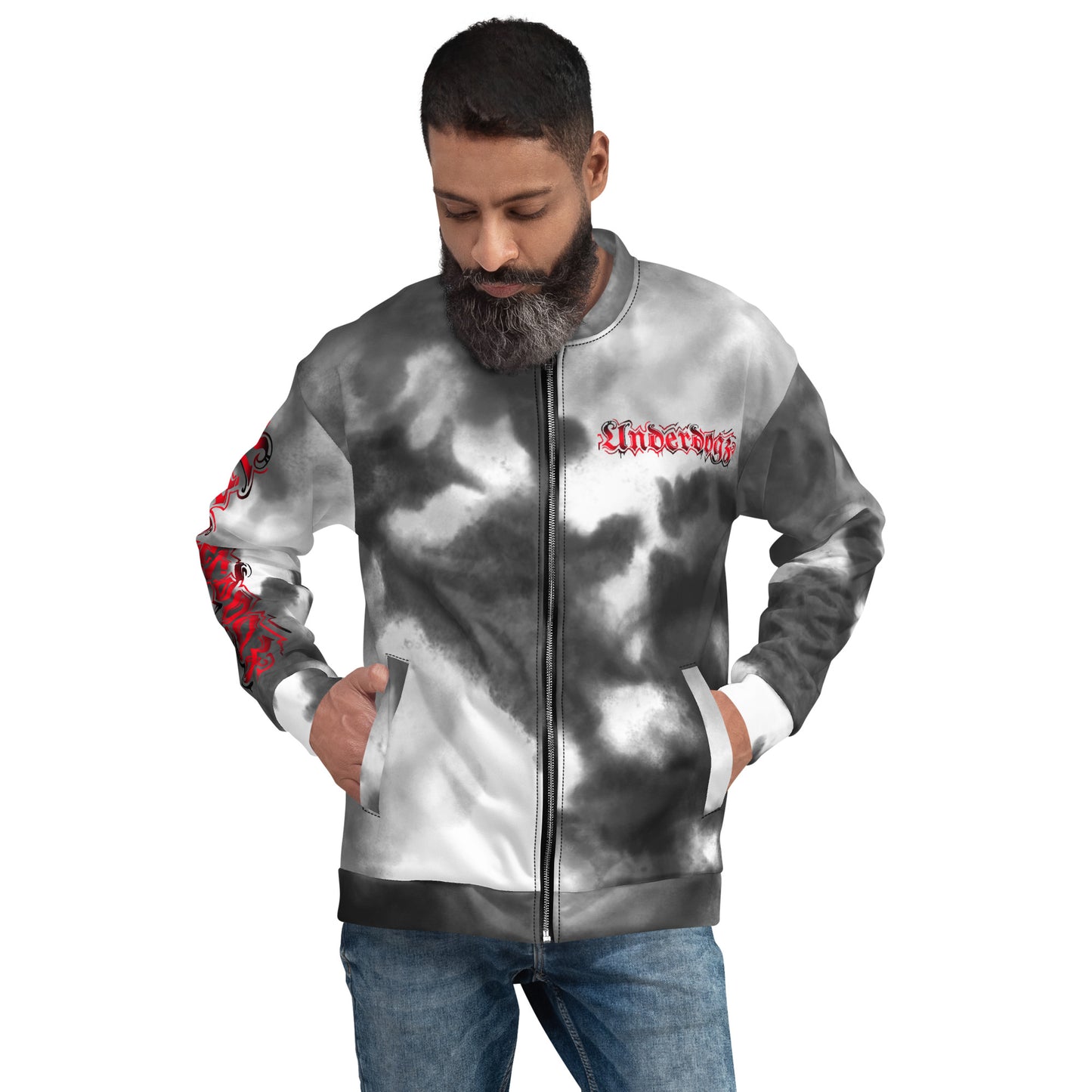 Trainingsjacke Grau-Logo Rot