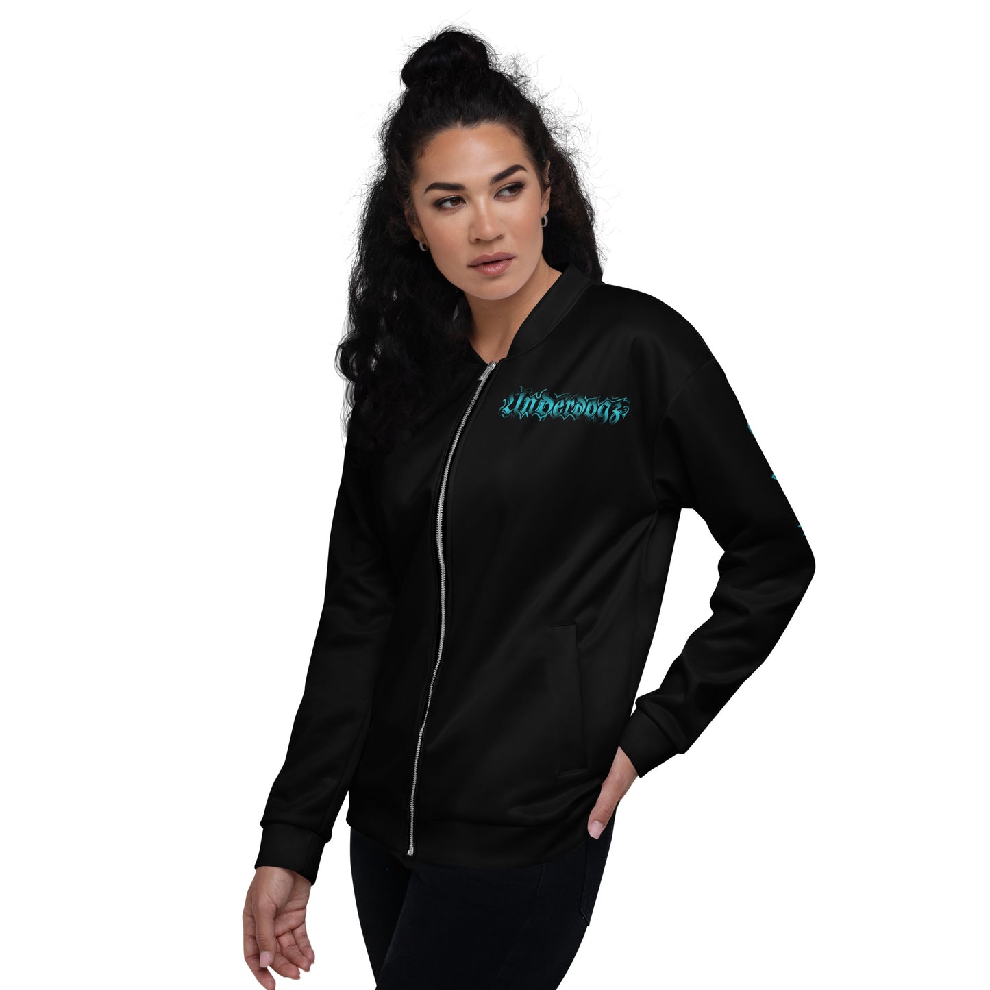 Trainingsjacke schwarz- Logo Türkis