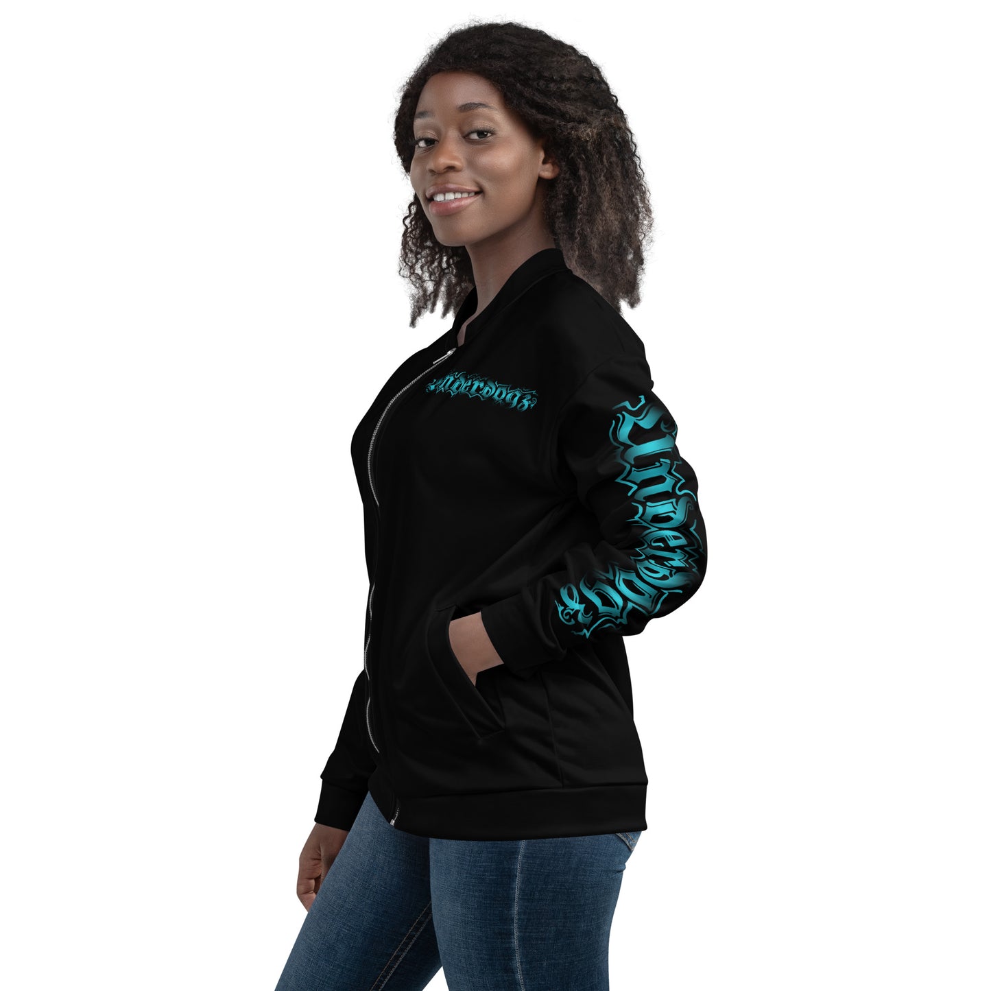 Trainingsjacke schwarz- Logo Türkis