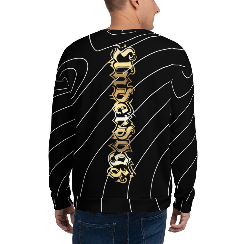 Unisex Pullover ,Push it to the limit‘ Gold/Stripes