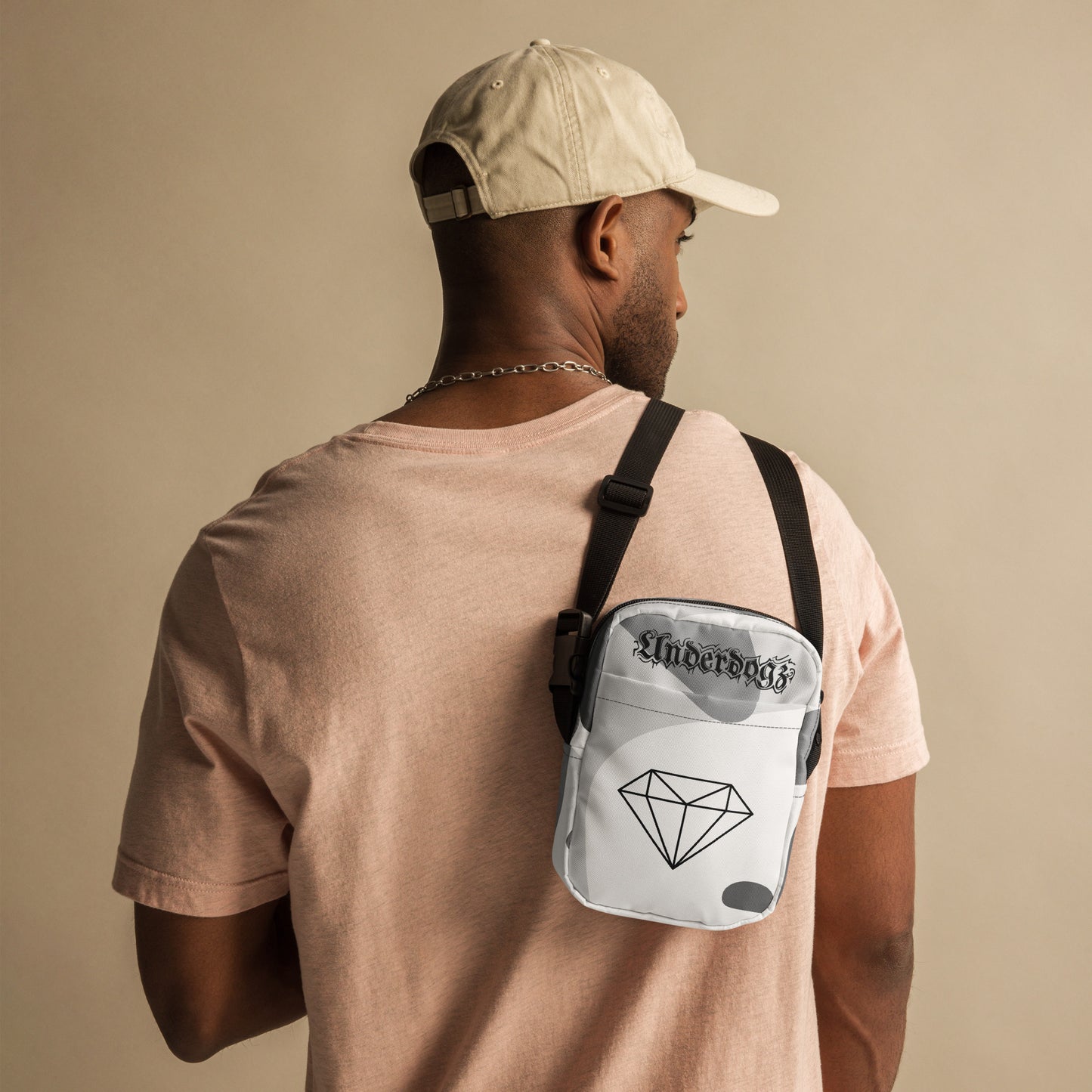 Umhängetasche Diamond Camo Weiß