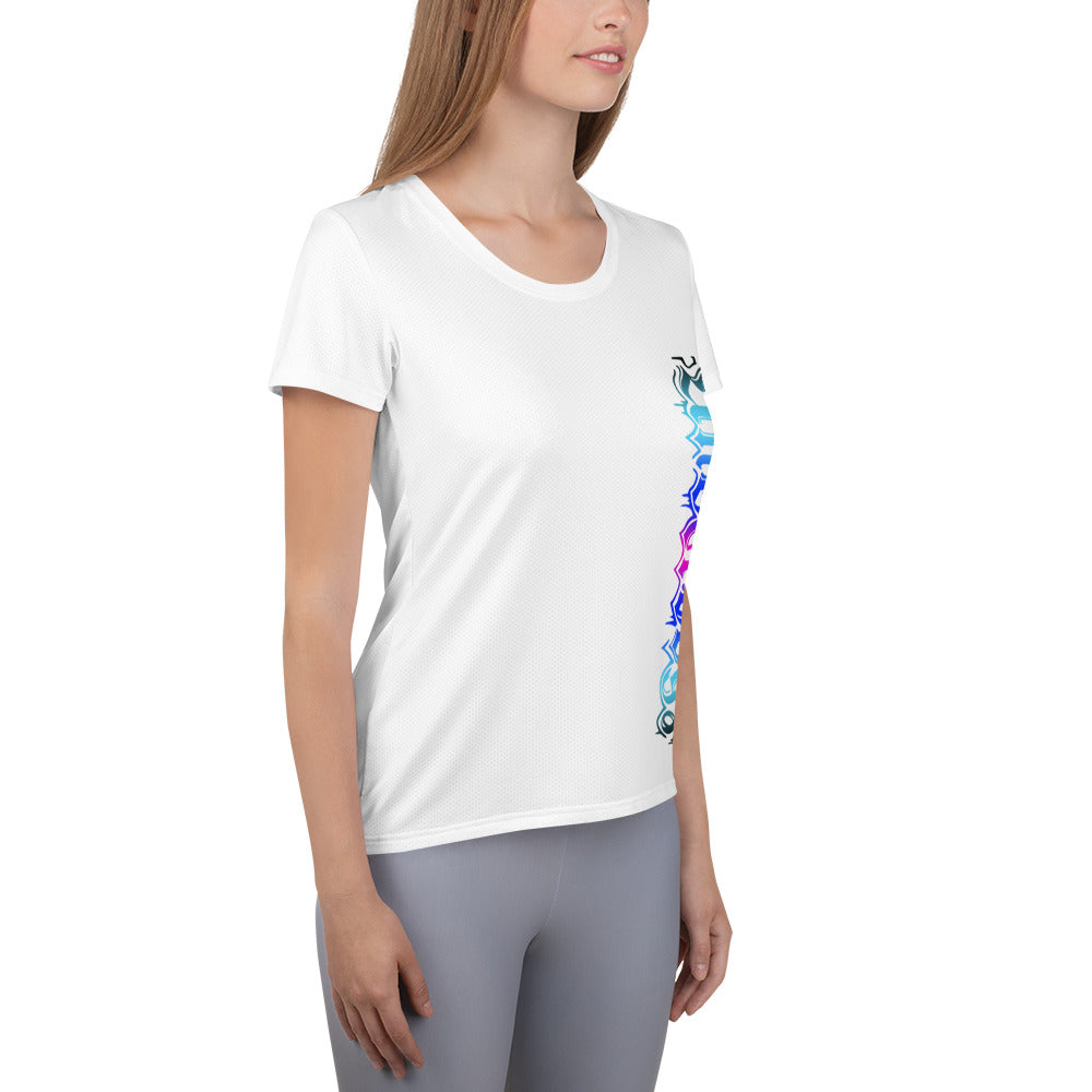 Sport-T-Shirt für Damen Pink-Türkis
