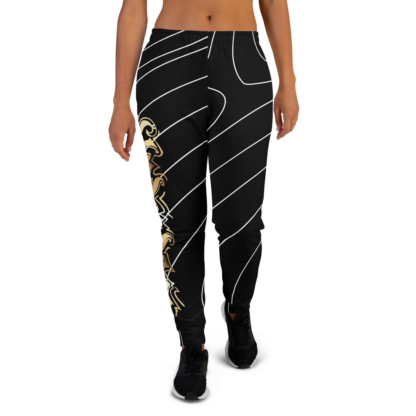 Damen-Jogginghose Gold/Stripes