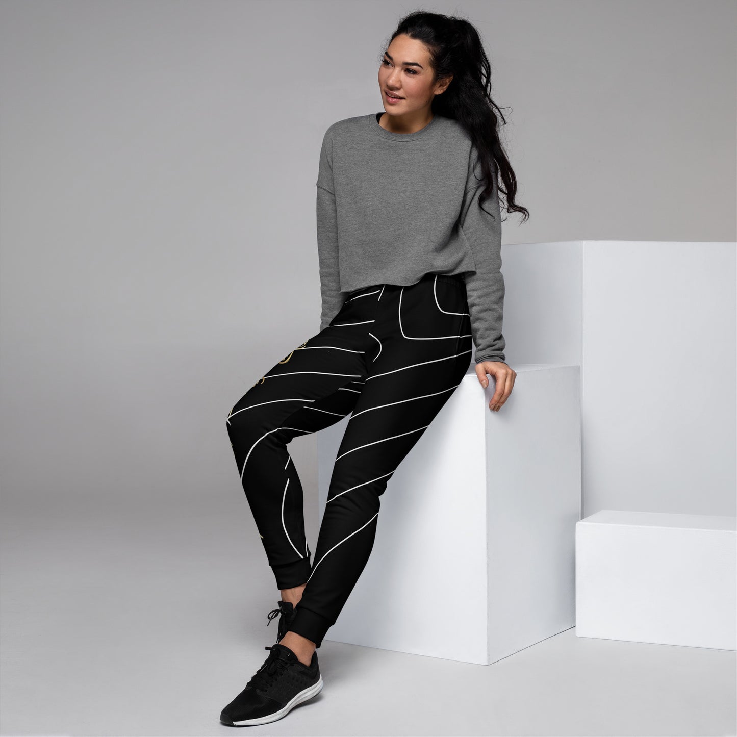 Damen-Jogginghose Gold/Stripes