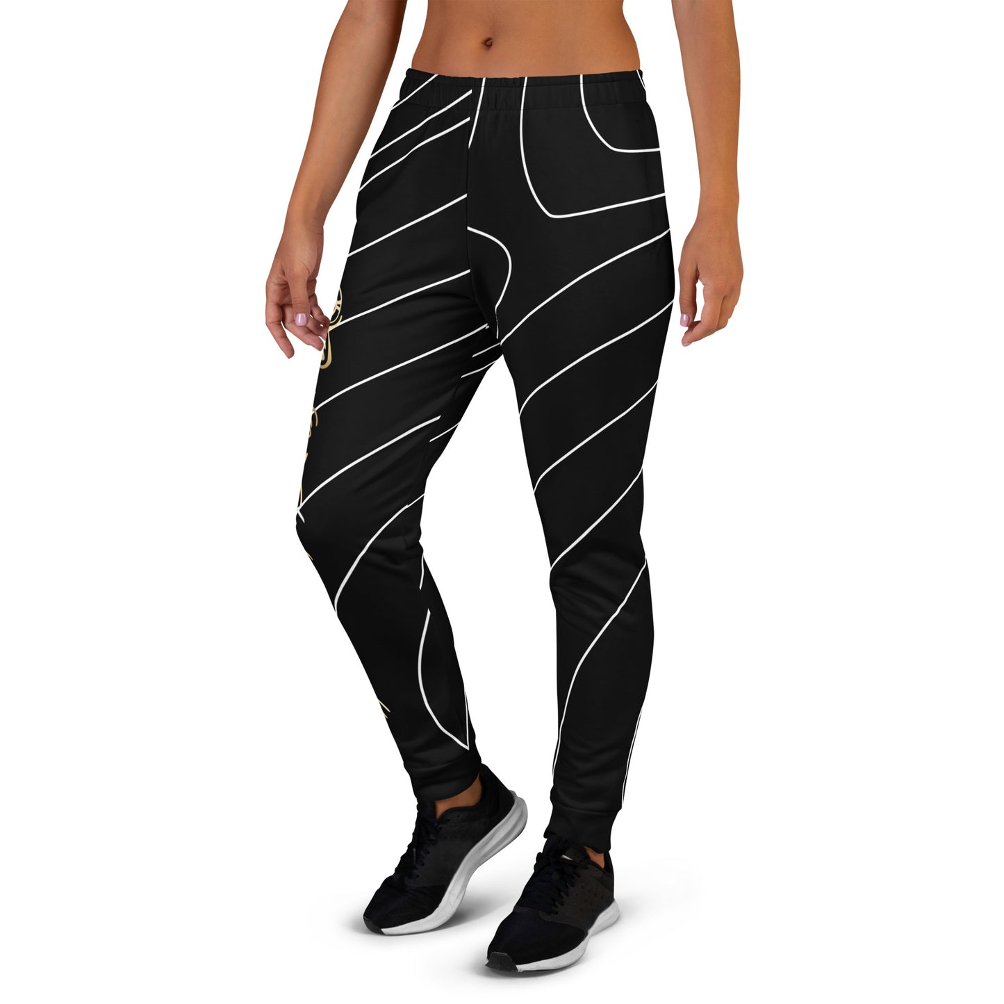 Damen-Jogginghose Gold/Stripes