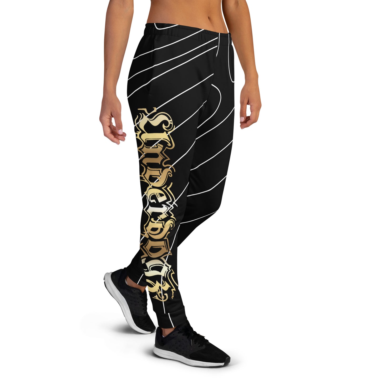 Damen-Jogginghose Gold/Stripes