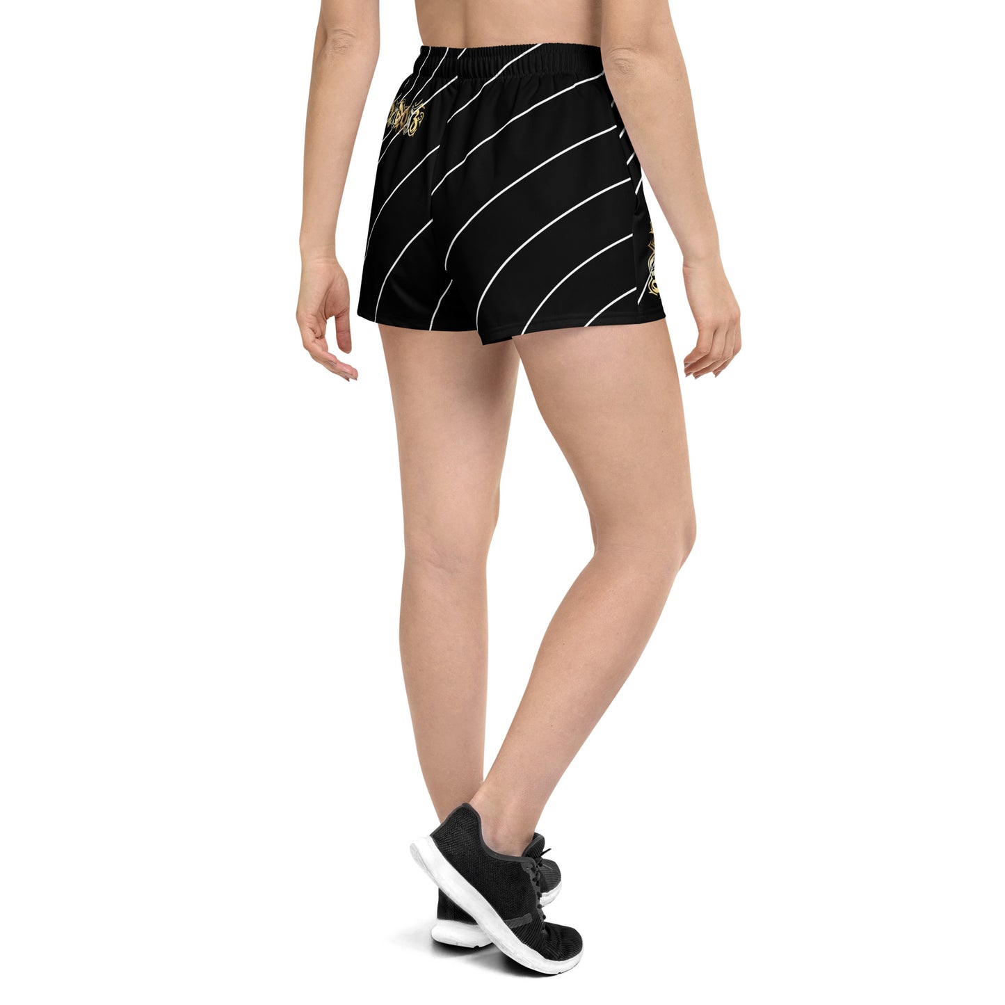Recycelte Sport-Shorts für Damen Gold/Stripes