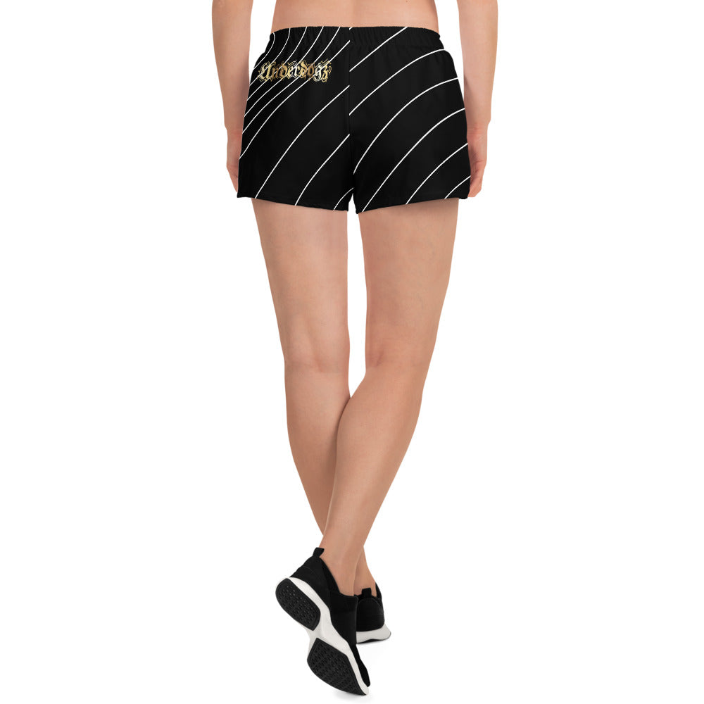 Recycelte Sport-Shorts für Damen Gold/Stripes