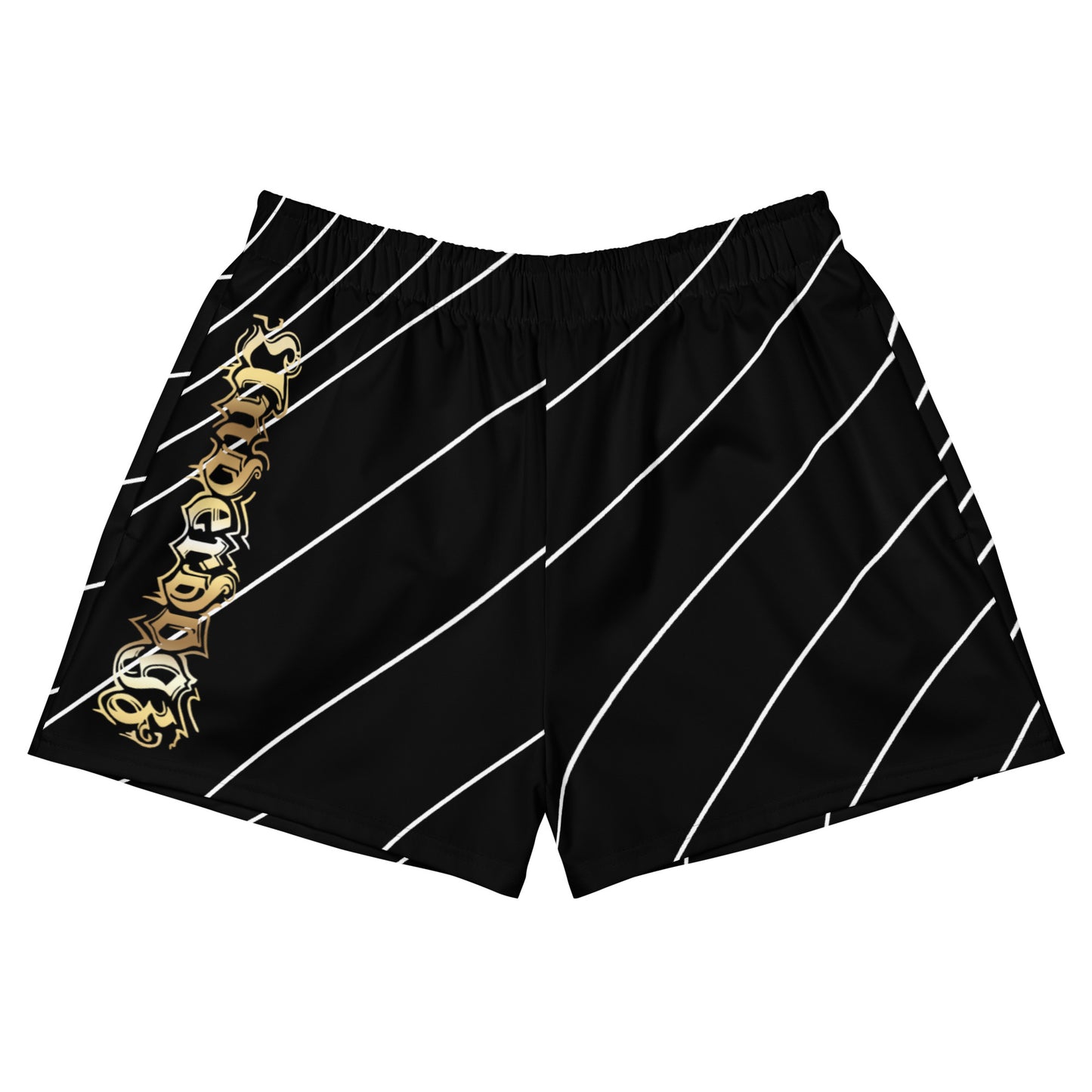 Recycelte Sport-Shorts für Damen Gold/Stripes