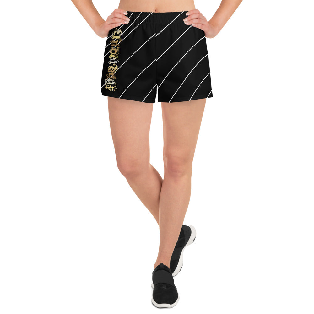 Recycelte Sport-Shorts für Damen Gold/Stripes