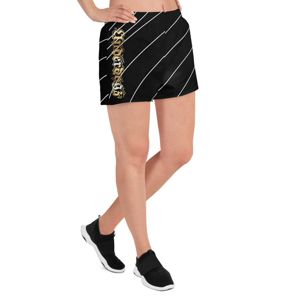 Recycelte Sport-Shorts für Damen Gold/Stripes