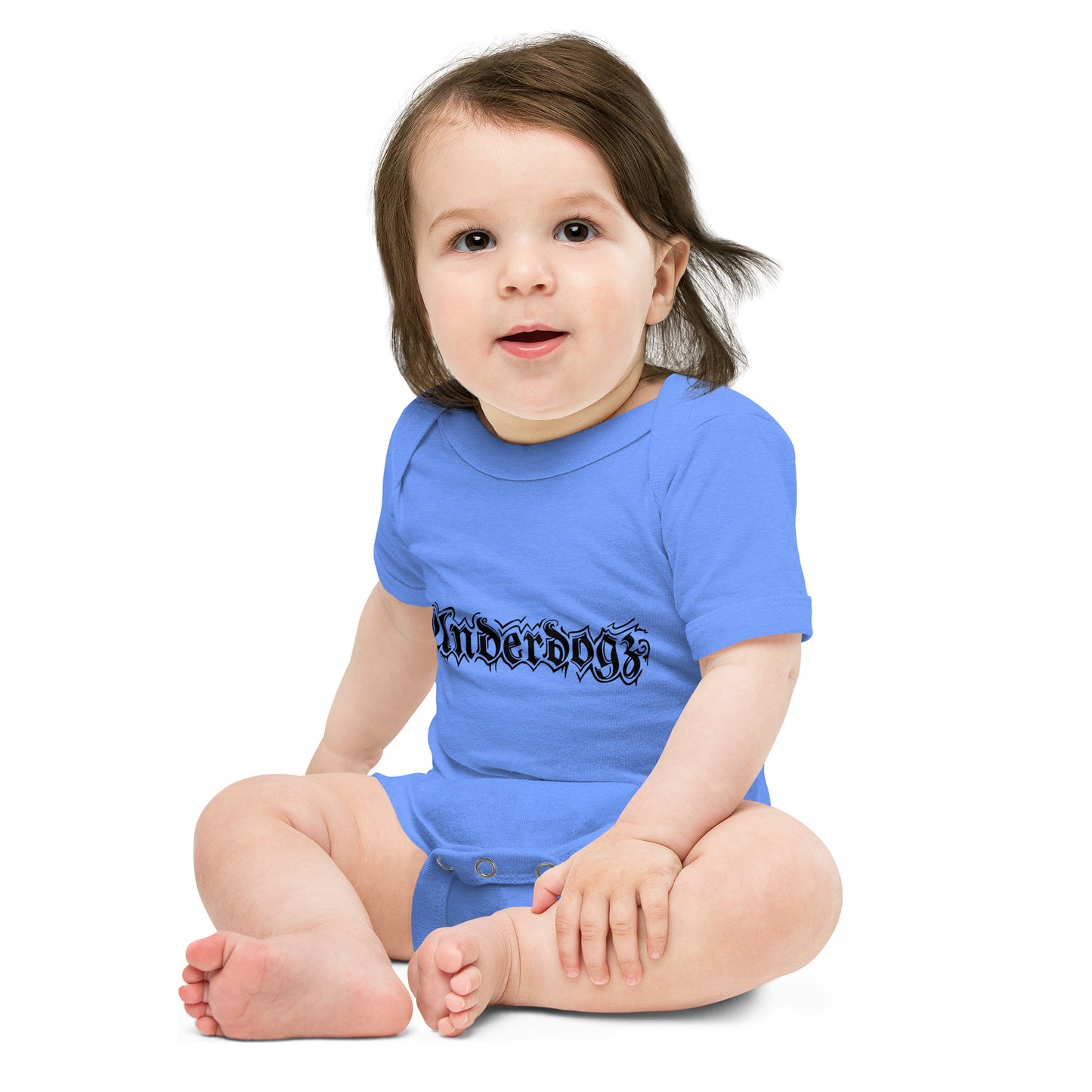 Kurzärmliger Baby-Einteiler blau