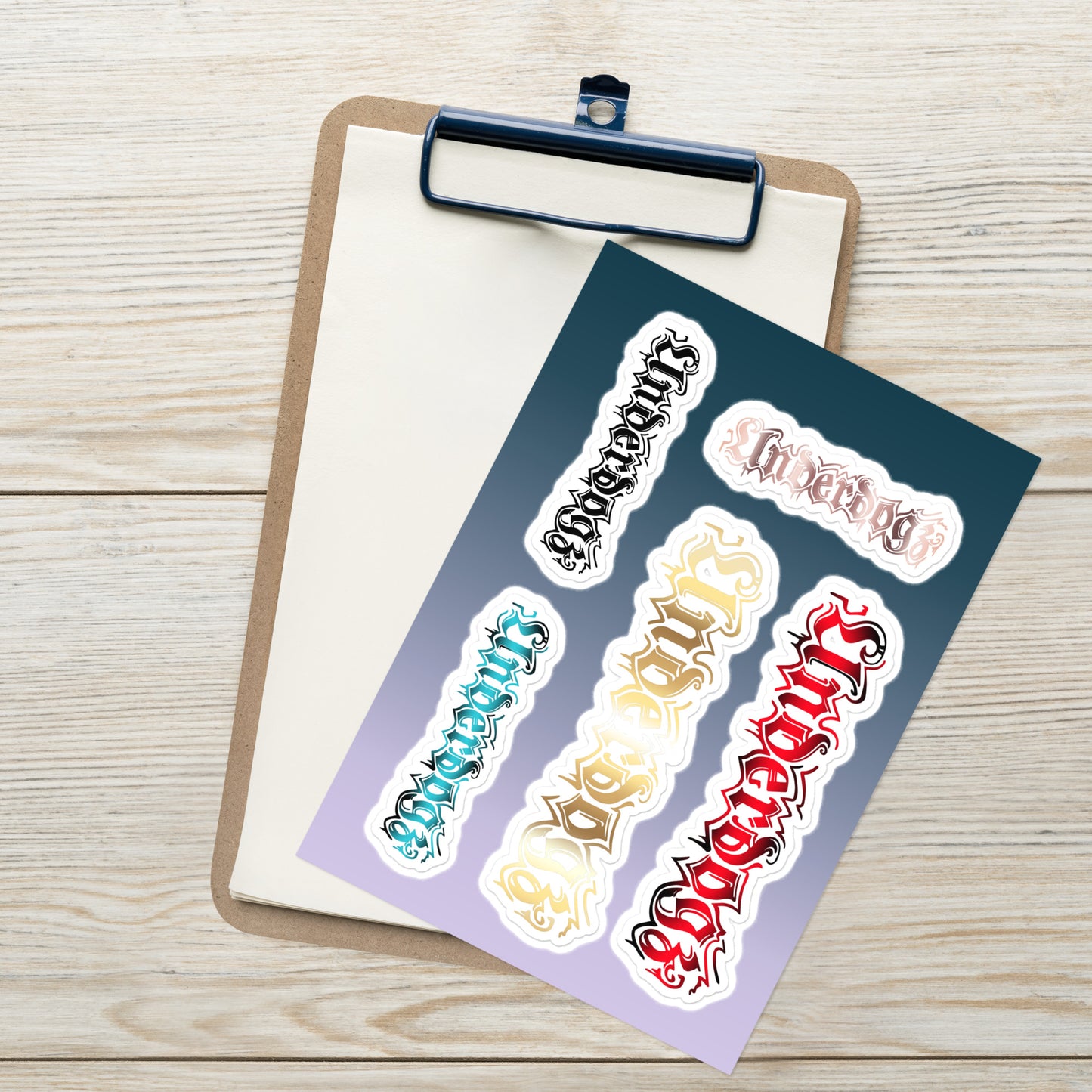 Sticker-Bogen Underdogz Logos