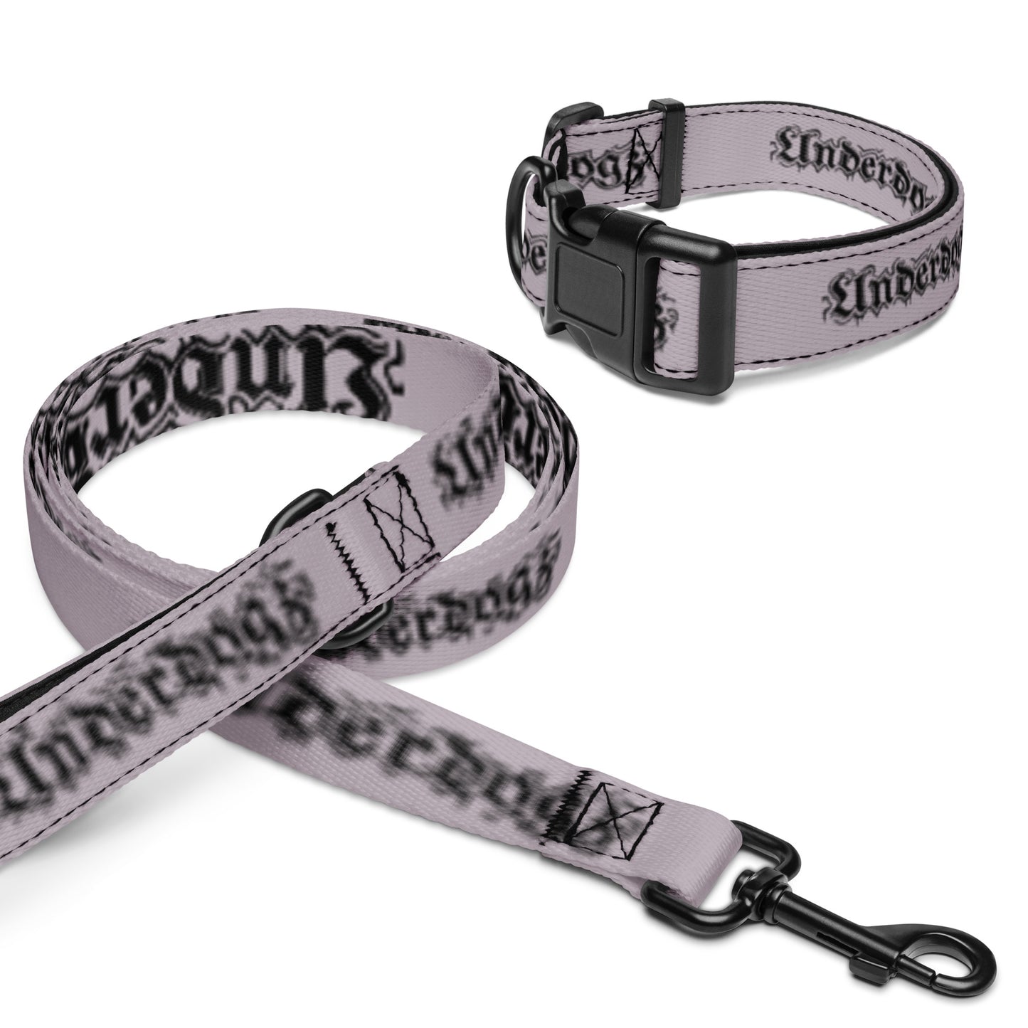 Set Halsband und Leine Grau