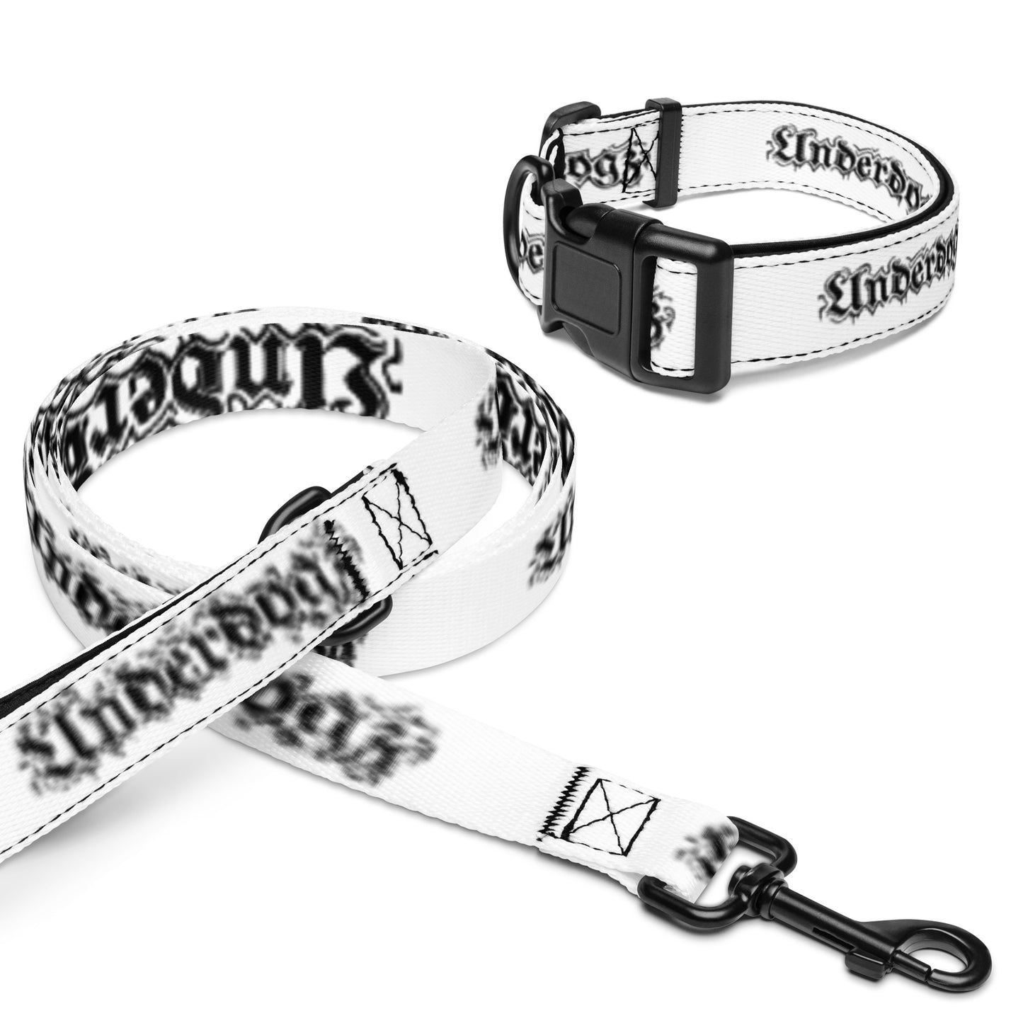 Set Halsband und Leine Weiß